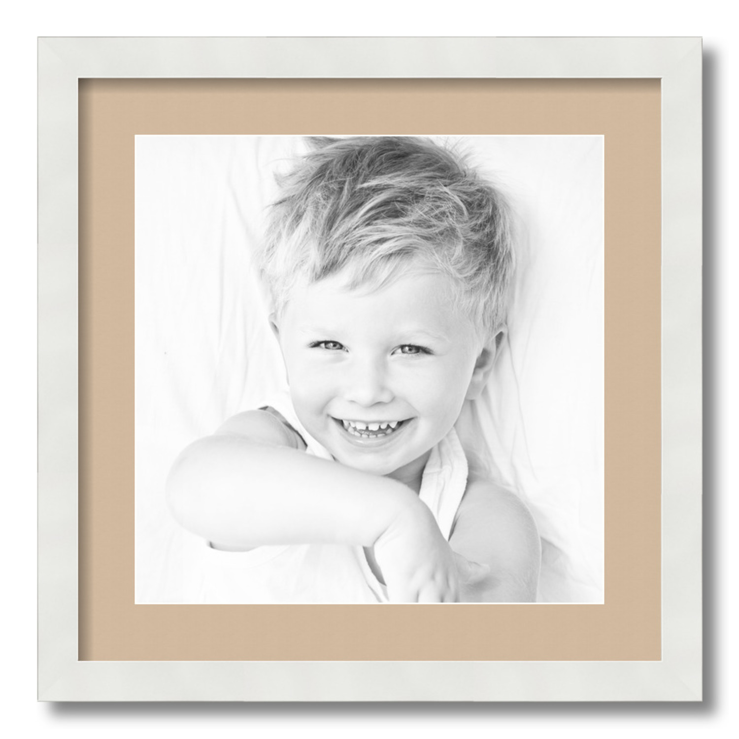 ArtToFrames Matted 18x18 White Picture Frame with 2" Mat, 14x14 Opening 3966