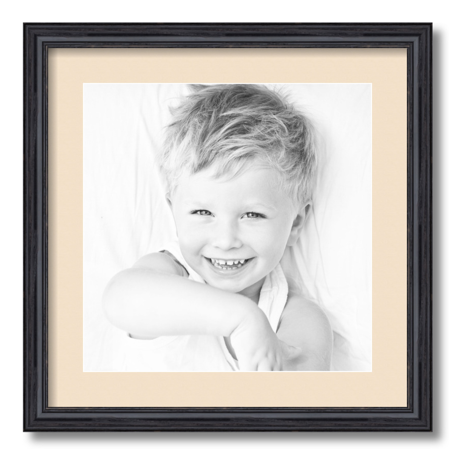 ArtToFrames Matted 18x18 Black Picture Frame with 2" Mat, 14x14 Opening 4083