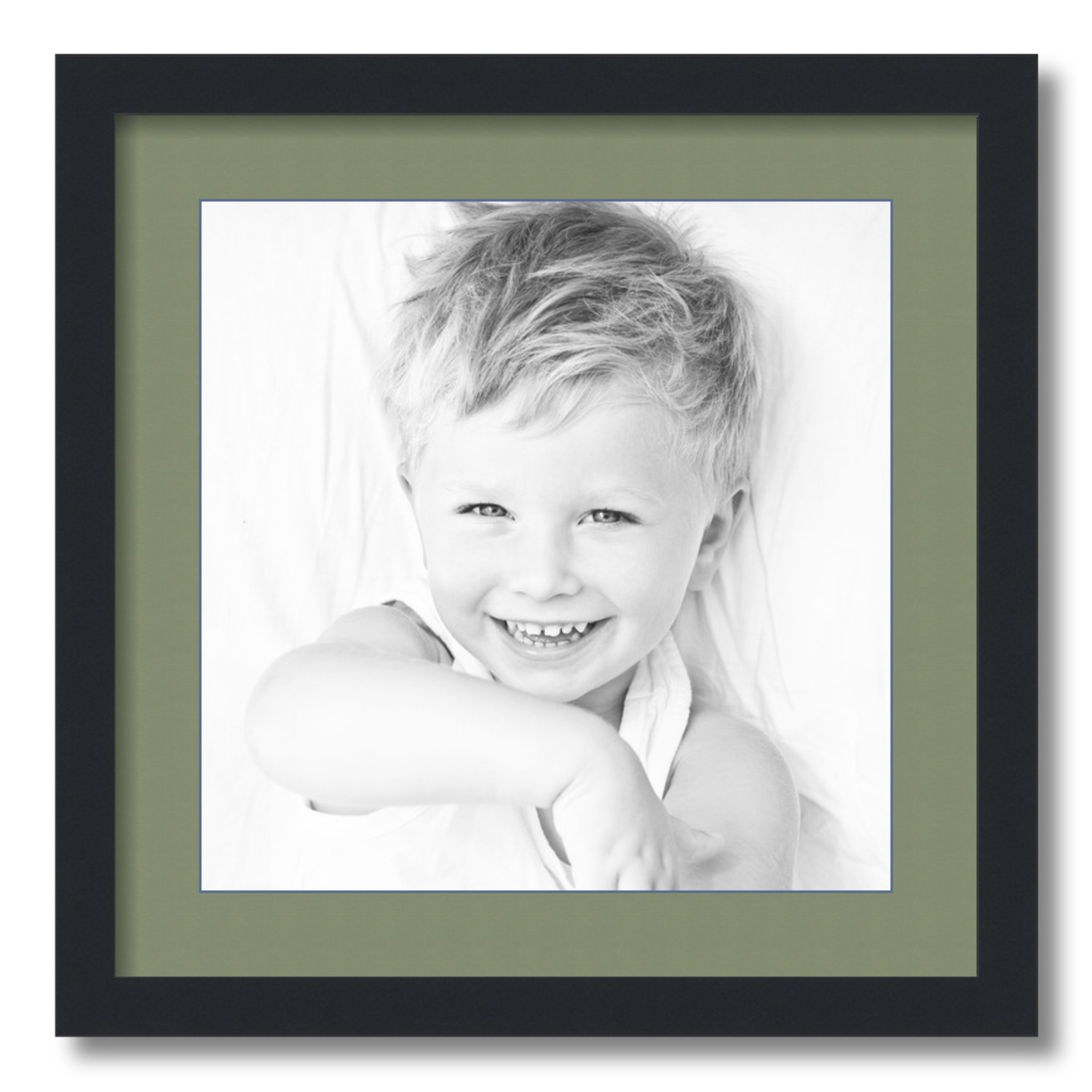 ArtToFrames Matted 18x18 Black Picture Frame with 2" Mat, 14x14 Opening 3926