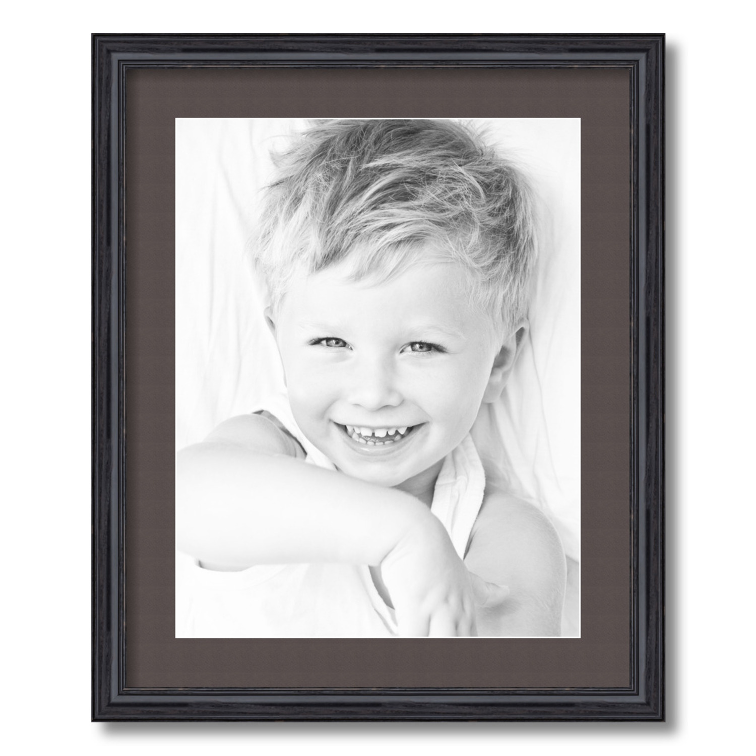 ArtToFrames Matted 18x22 Black Picture Frame with 2" Mat, 14x18 Opening 4083