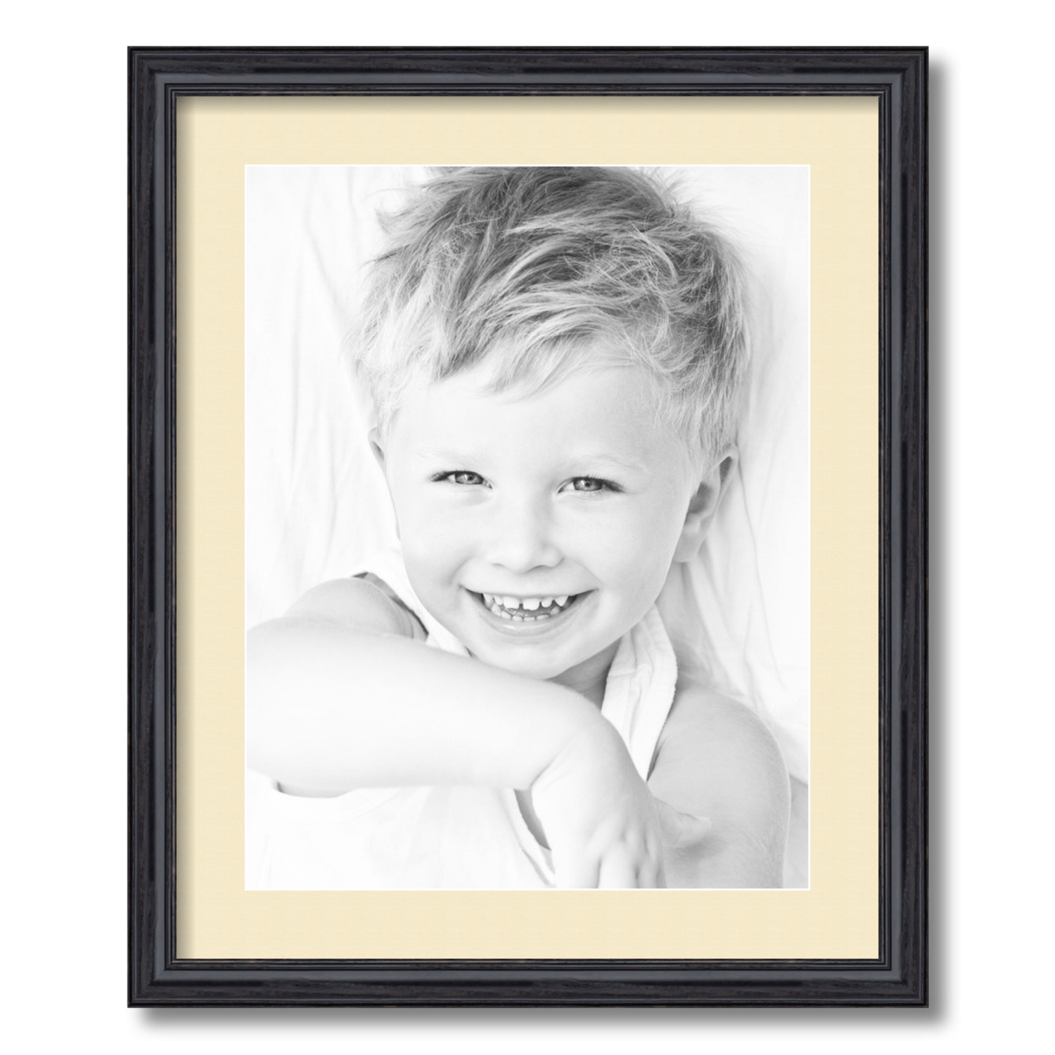 ArtToFrames Matted 18x22 Black Picture Frame with 2" Mat, 14x18 Opening 4083