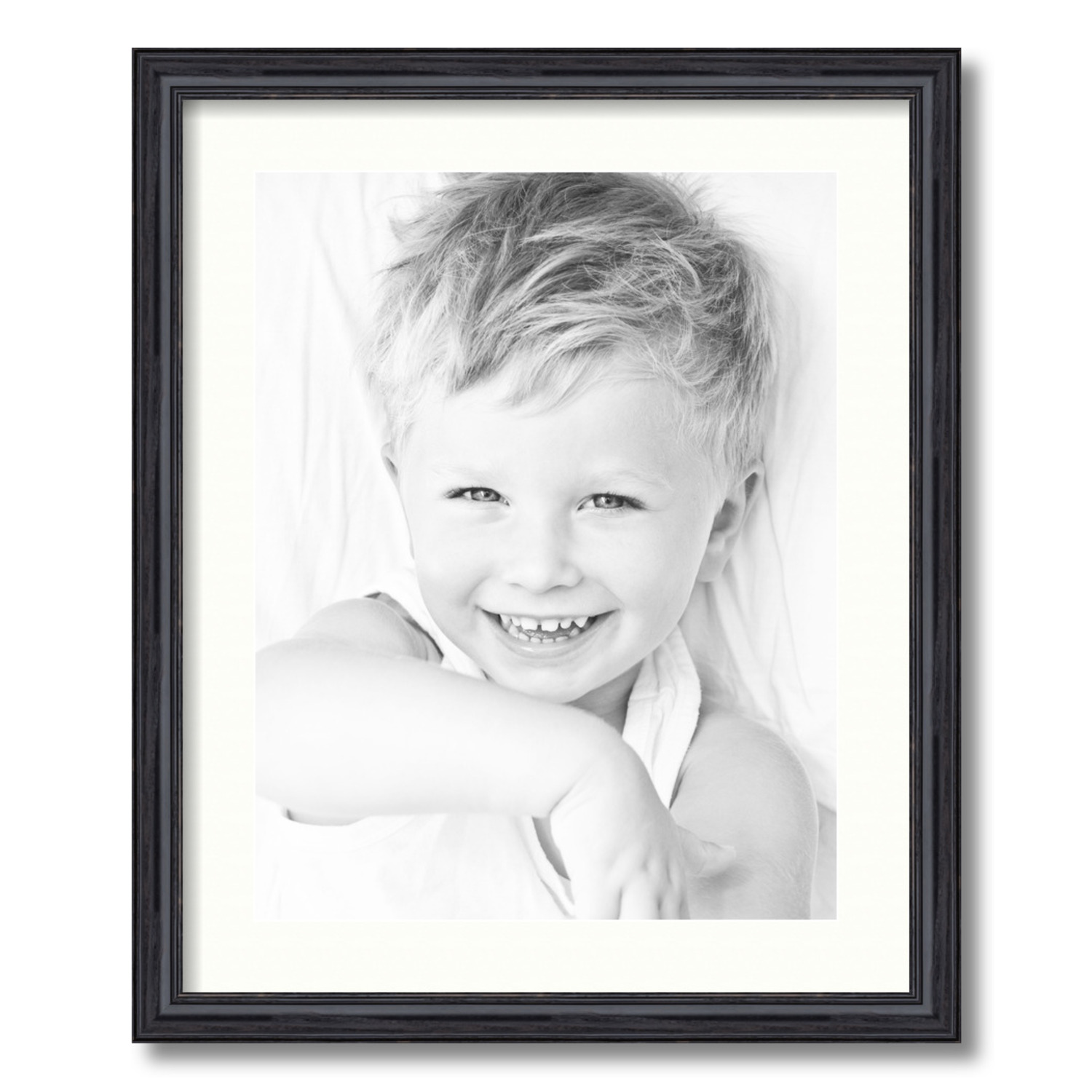 ArtToFrames Matted 18x22 Black Picture Frame with 2" Mat, 14x18 Opening 4083