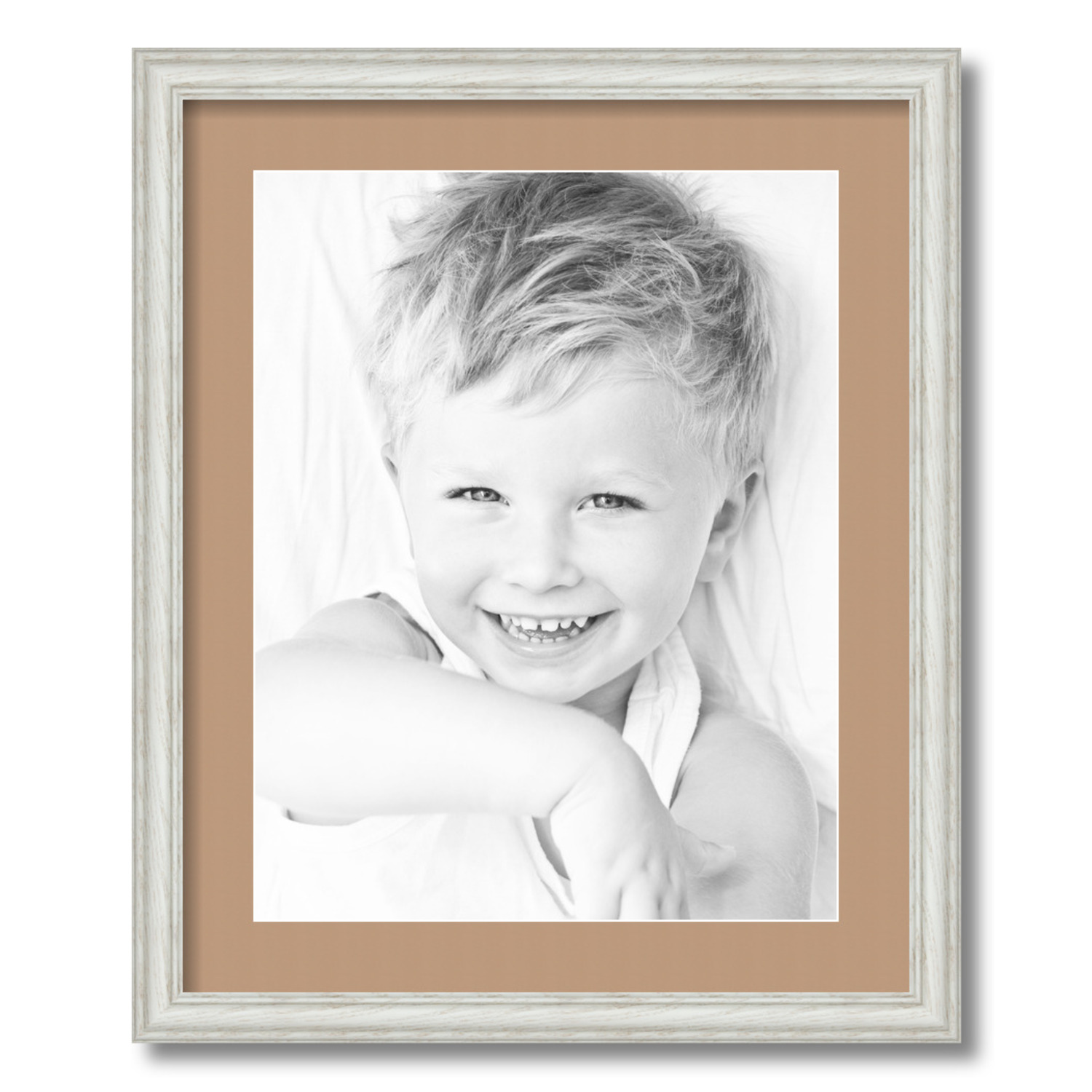 ArtToFrames Matted 18x22 White Picture Frame with 2" Mat, 14x18 Opening 4098