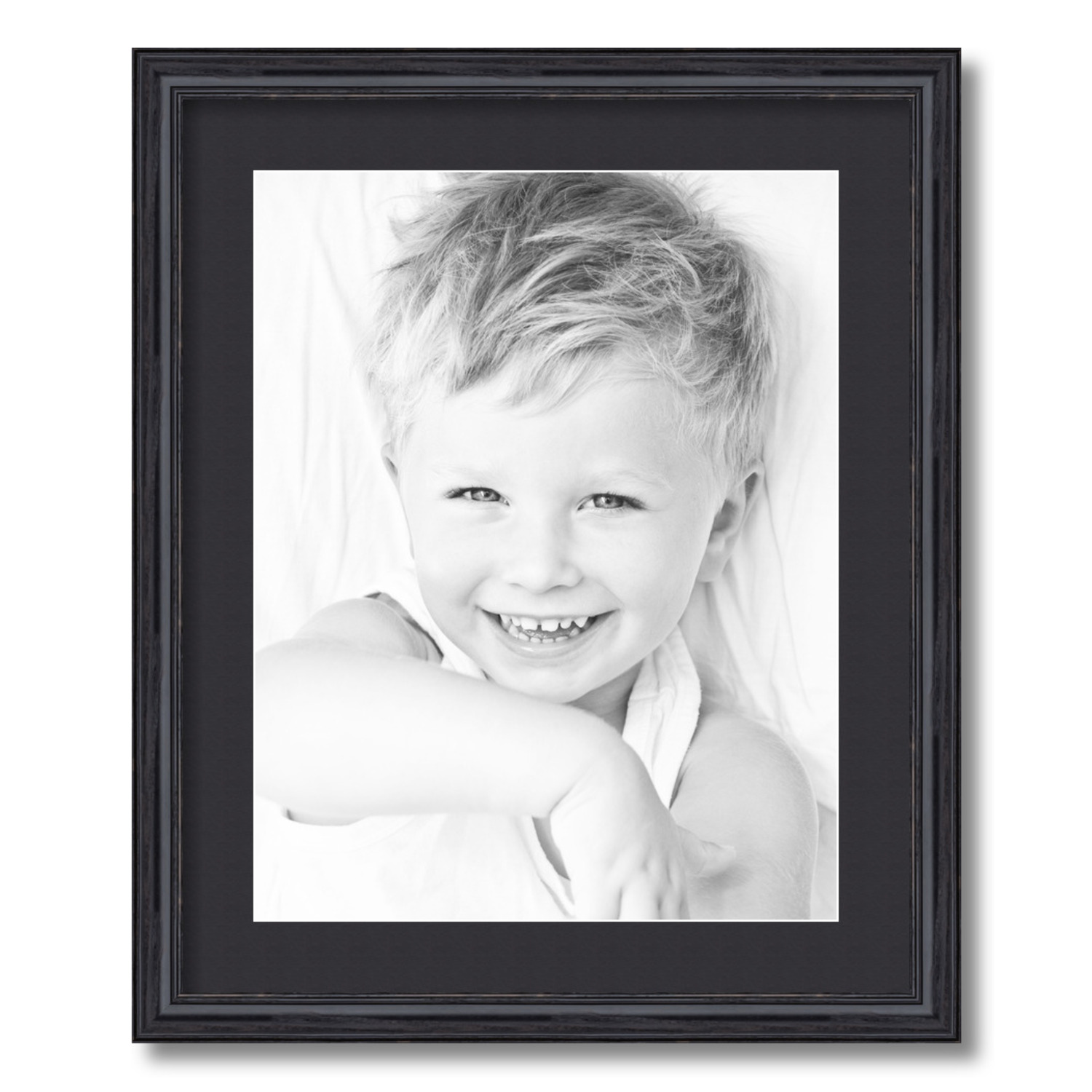 ArtToFrames Matted 18x22 Black Picture Frame with 2" Mat, 14x18 Opening 4083