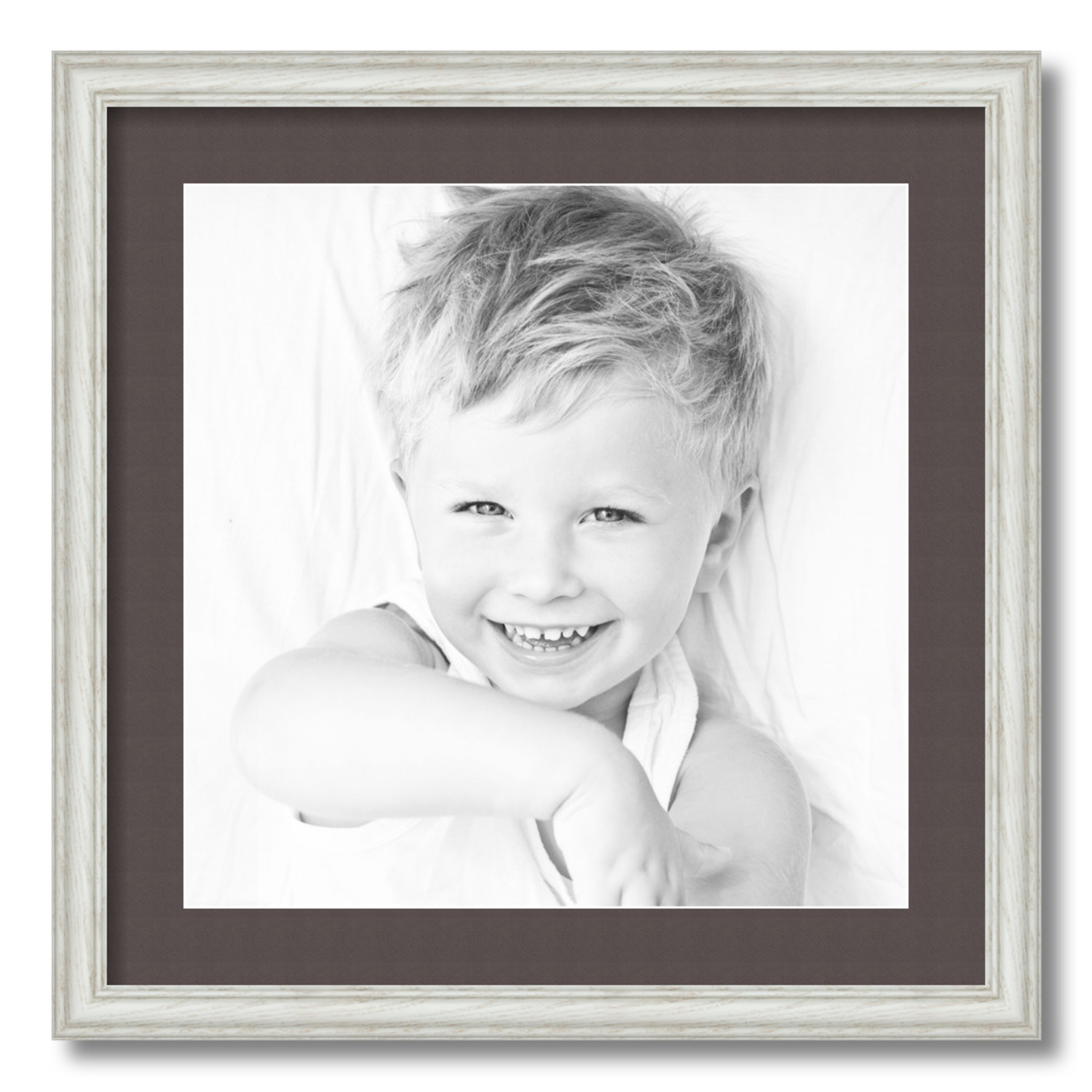 ArtToFrames Matted 20x20 White Picture Frame with 2" Mat, 16x16 Opening 4098