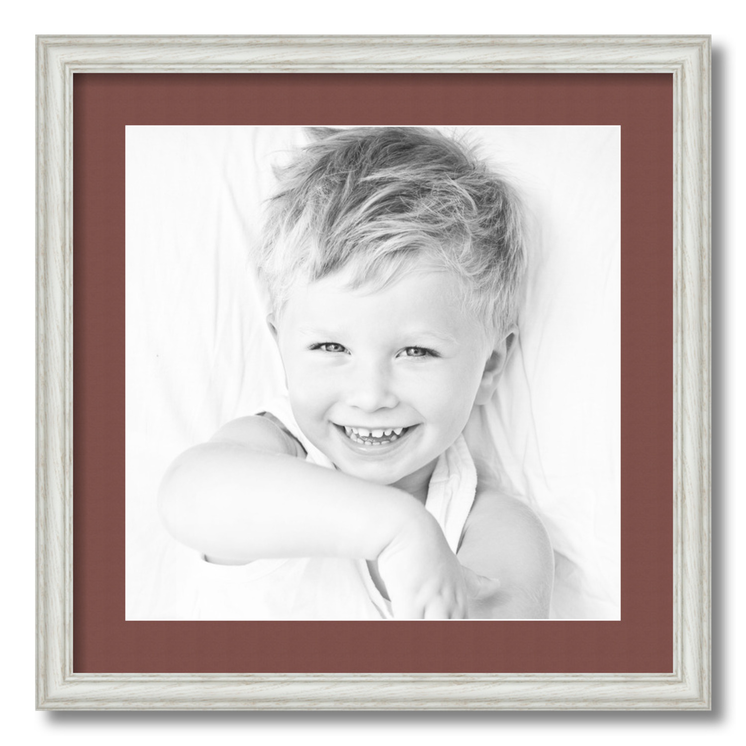 ArtToFrames Matted 20x20 White Picture Frame with 2" Mat, 16x16 Opening 4098