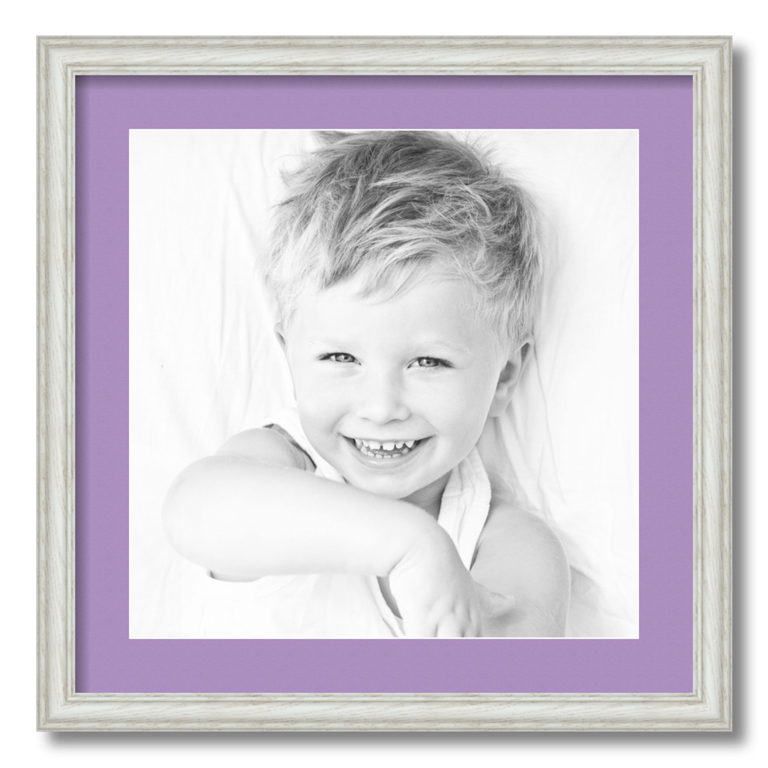 ArtToFrames Matted 20x20 White Picture Frame with 2" Mat, 16x16 Opening 4098