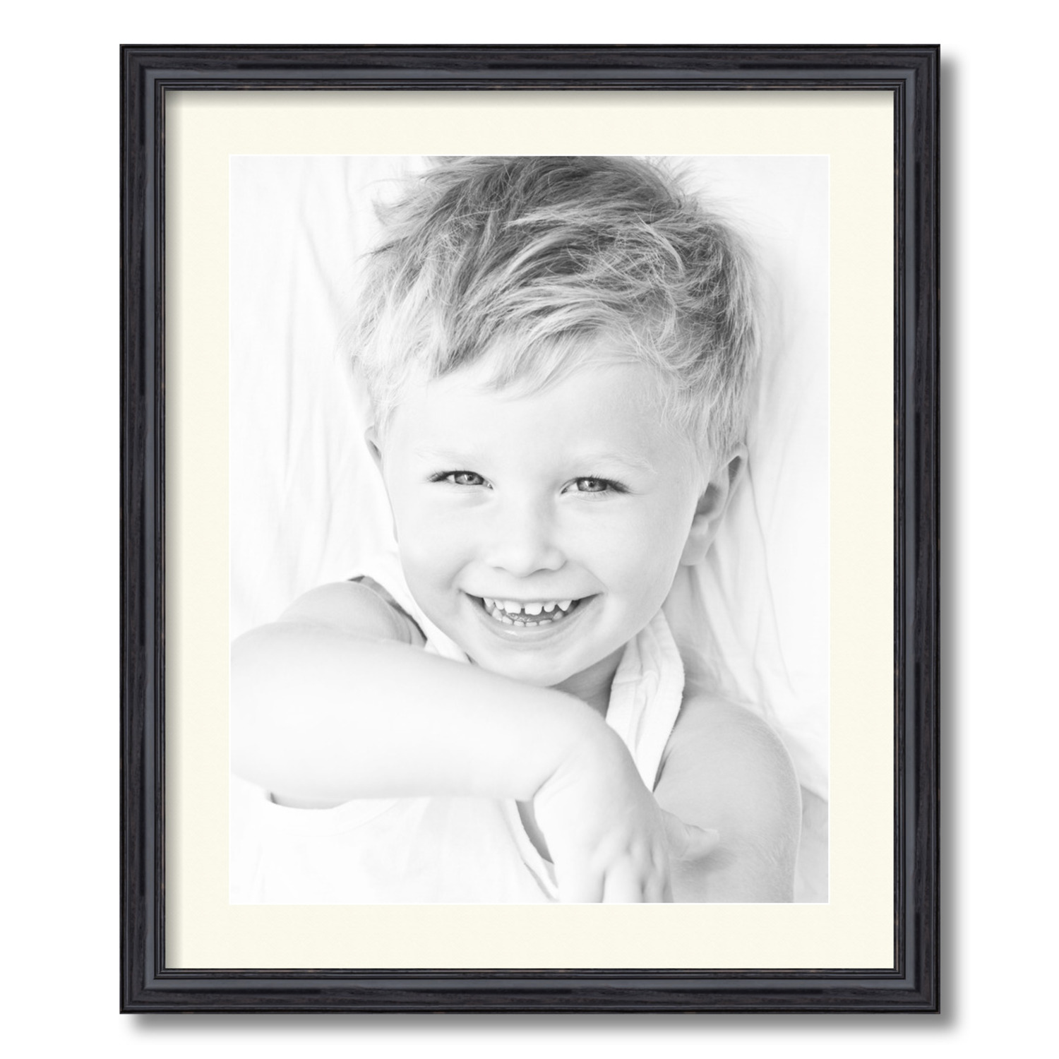 ArtToFrames Matted 20x24 Black Picture Frame with 2" Mat, 16x20 Opening 4083