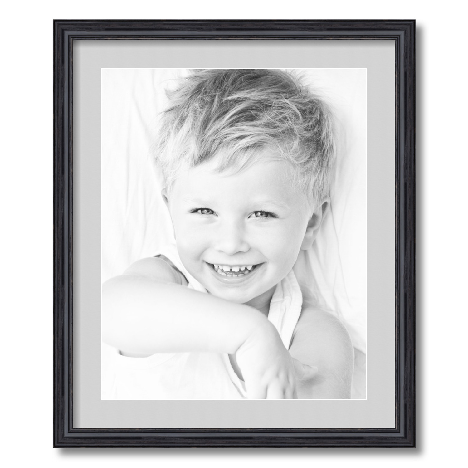 ArtToFrames Matted 20x24 Black Picture Frame with 2" Mat, 16x20 Opening 4083