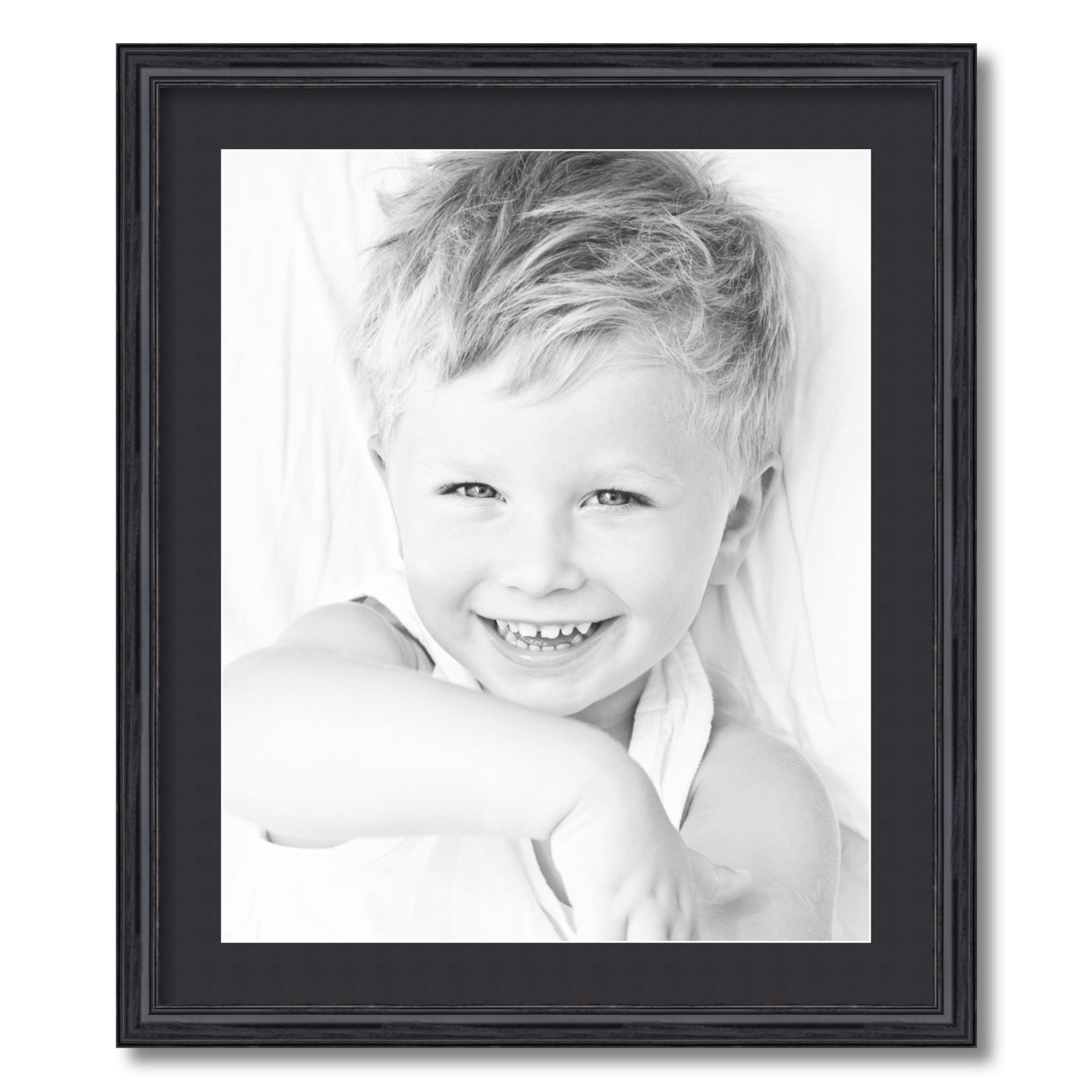 ArtToFrames Matted 22x26 Black Picture Frame with 2" Mat, 18x22 Opening 4083