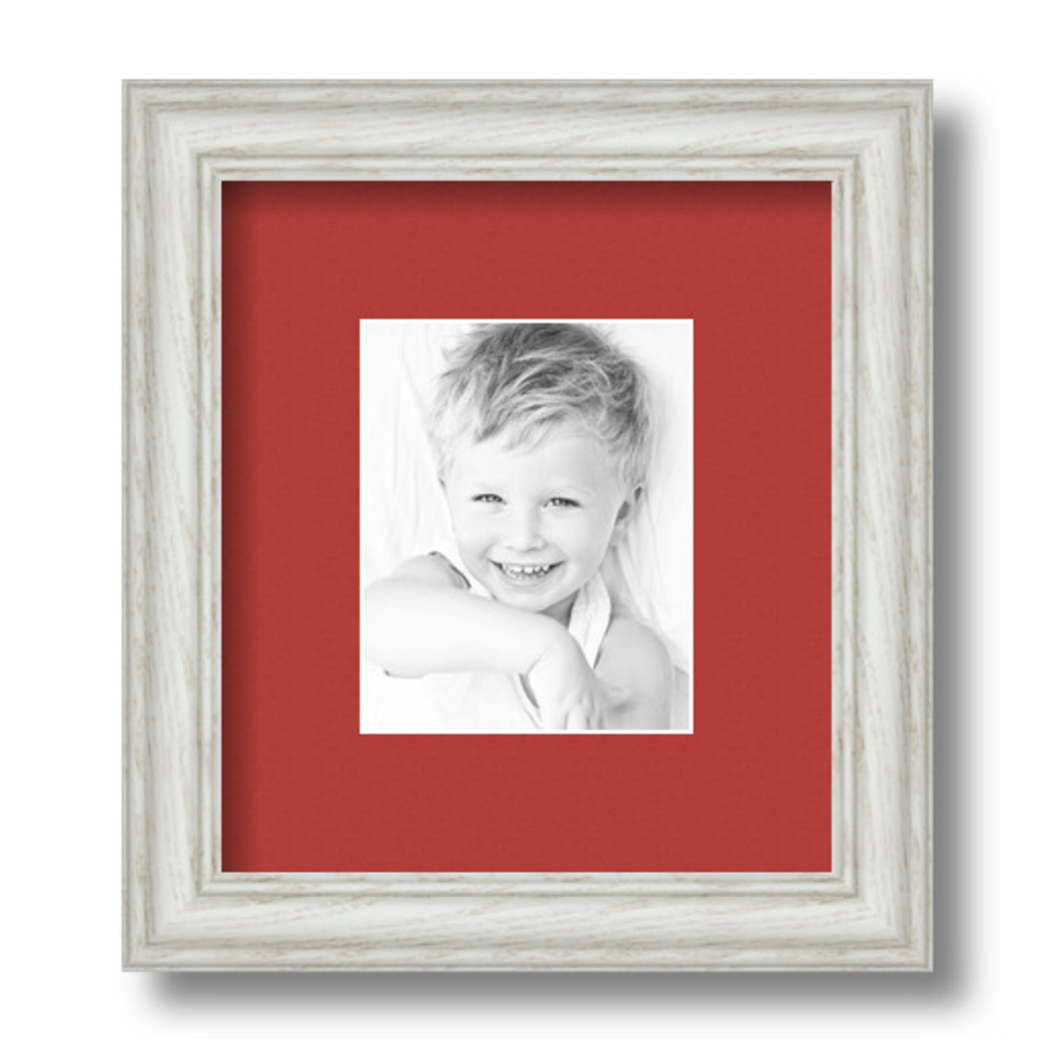 ArtToFrames Matted 7.5x9 White Picture Frame with 2" Mat, 3.5x5 Opening 4098