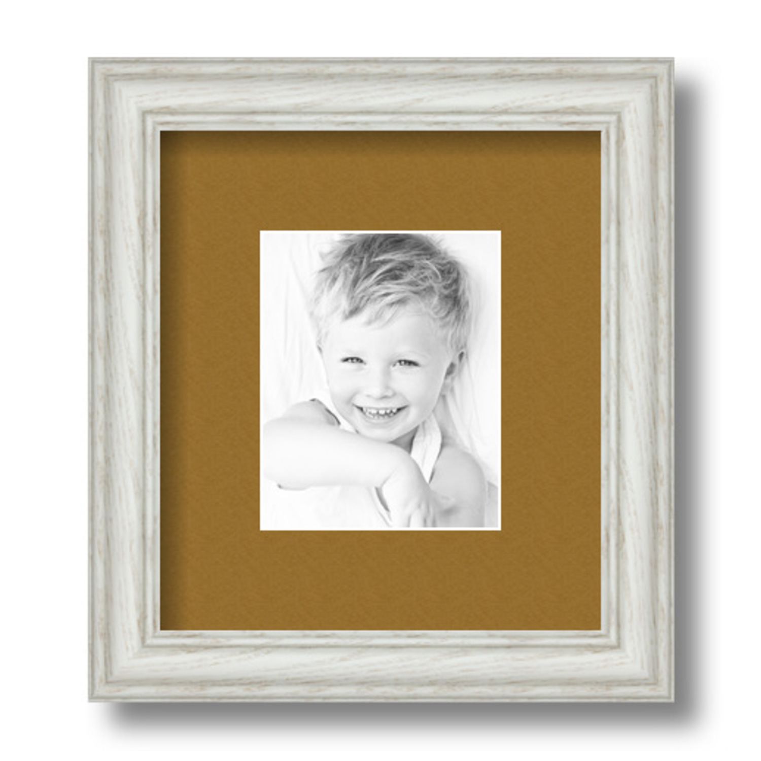 ArtToFrames Matted 7.5x9 White Picture Frame with 2" Mat, 3.5x5 Opening 4098