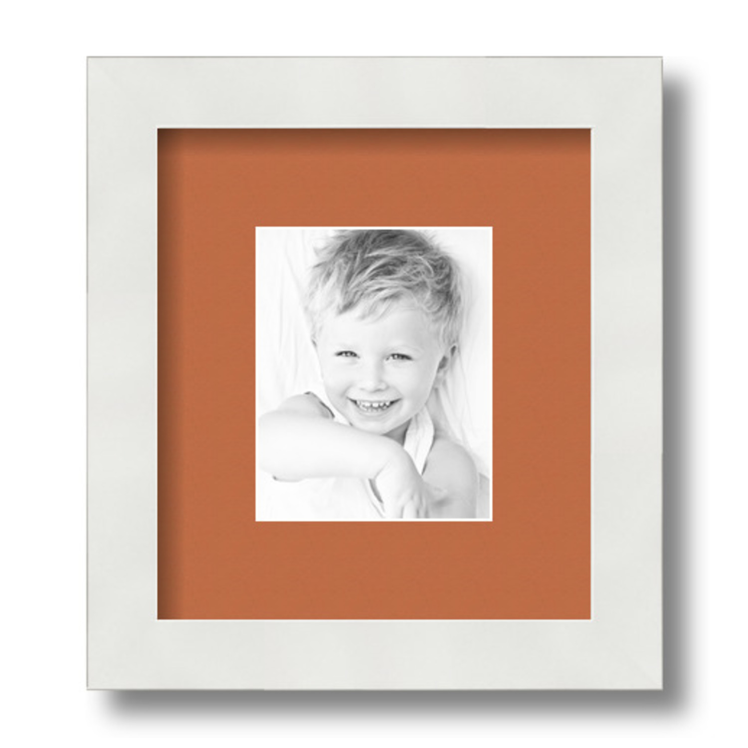 ArtToFrames Matted 7.5x9 White Picture Frame with 2" Mat, 3.5x5 Opening 3966