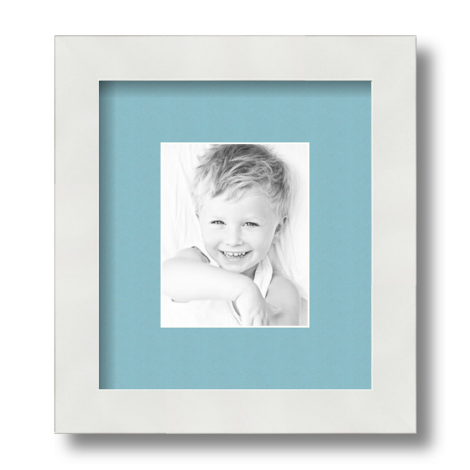 ArtToFrames Matted 7.5x9 White Picture Frame with 2" Mat, 3.5x5 Opening 3966