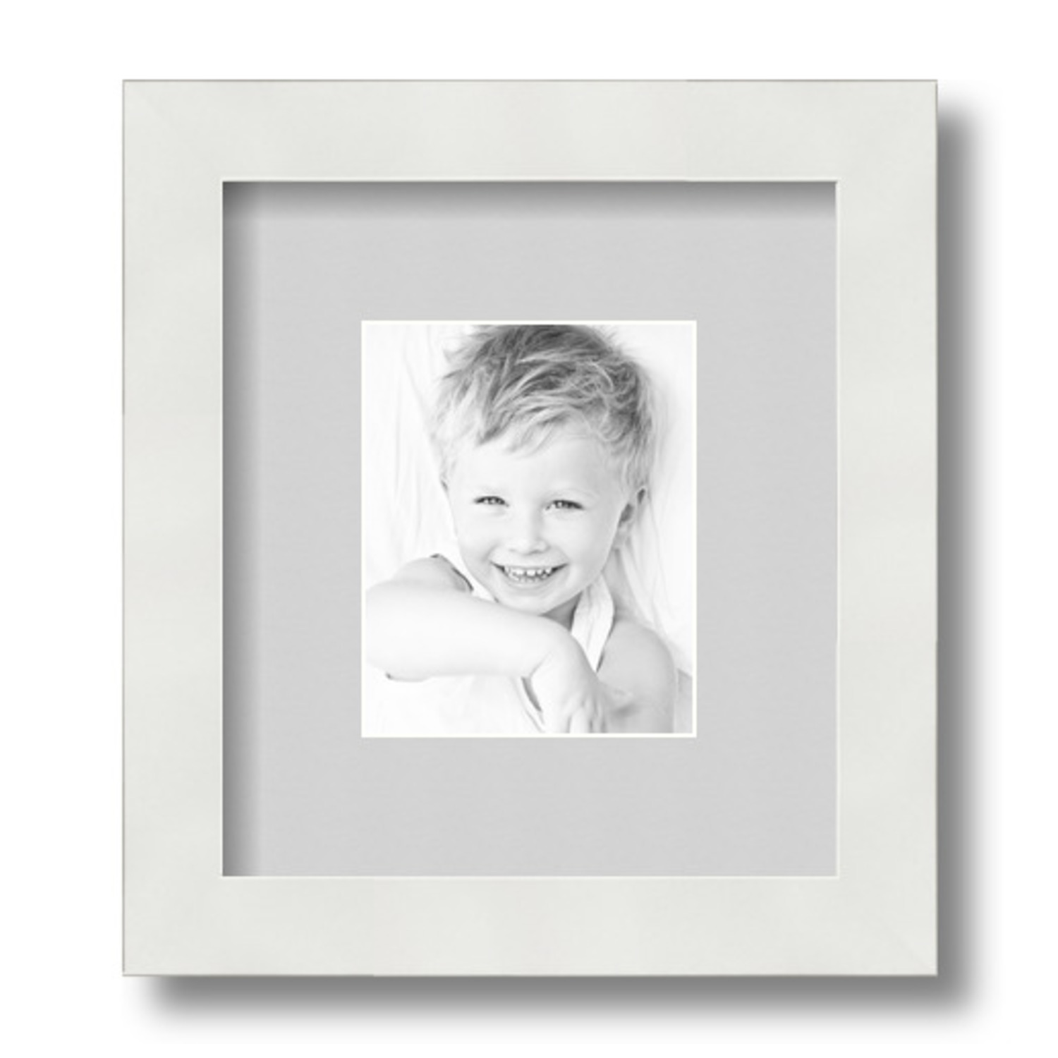 ArtToFrames Matted 7.5x9 White Picture Frame with 2" Mat, 3.5x5 Opening 3966