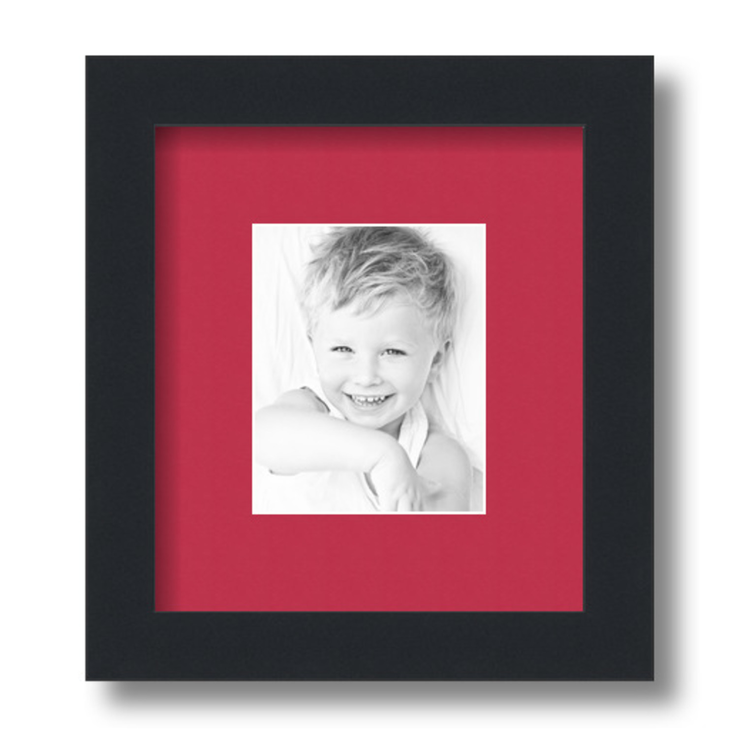 ArtToFrames Matted 7.5x9 Black Picture Frame with 2" Mat, 3.5x5 Opening 3926