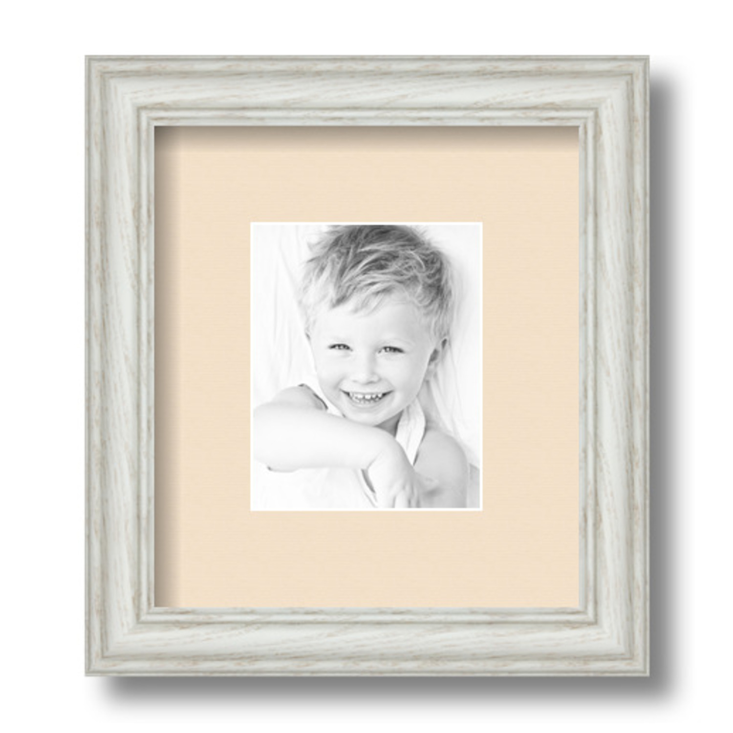 ArtToFrames Matted 7.5x9 White Picture Frame with 2" Mat, 3.5x5 Opening 4098