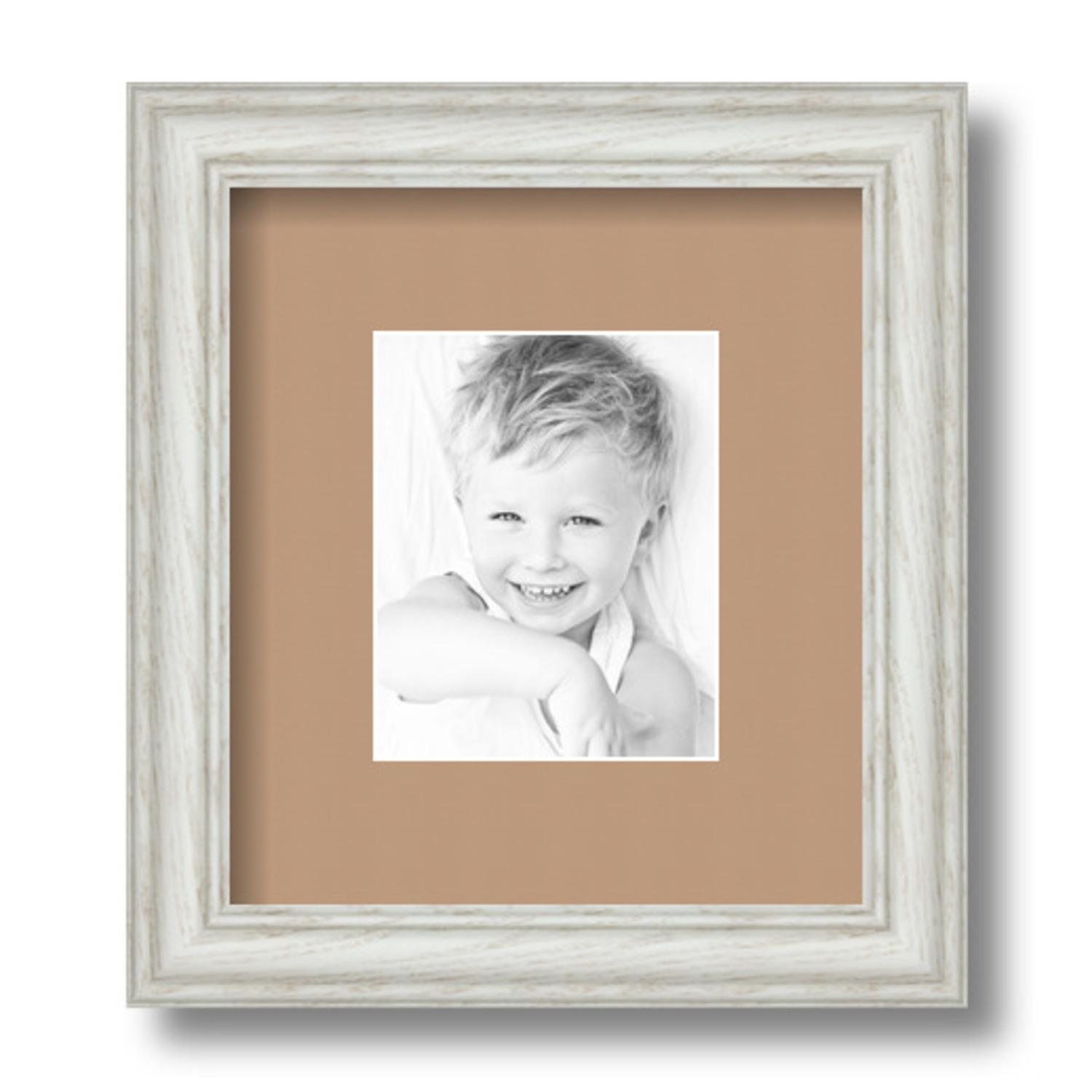 ArtToFrames Matted 7.5x9 White Picture Frame with 2" Mat, 3.5x5 Opening 4098