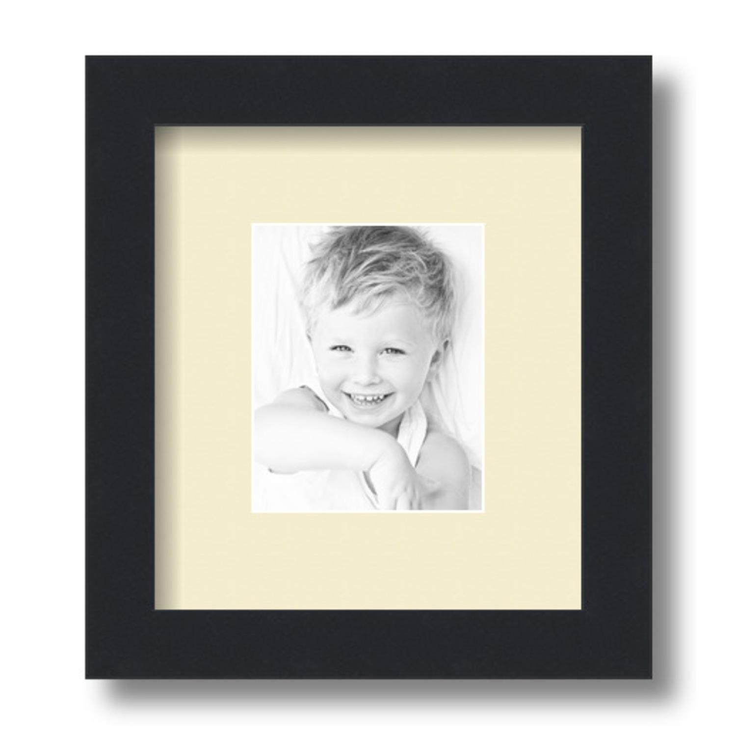 ArtToFrames Matted 7.5x9 Black Picture Frame with 2" Mat, 3.5x5 Opening 3926