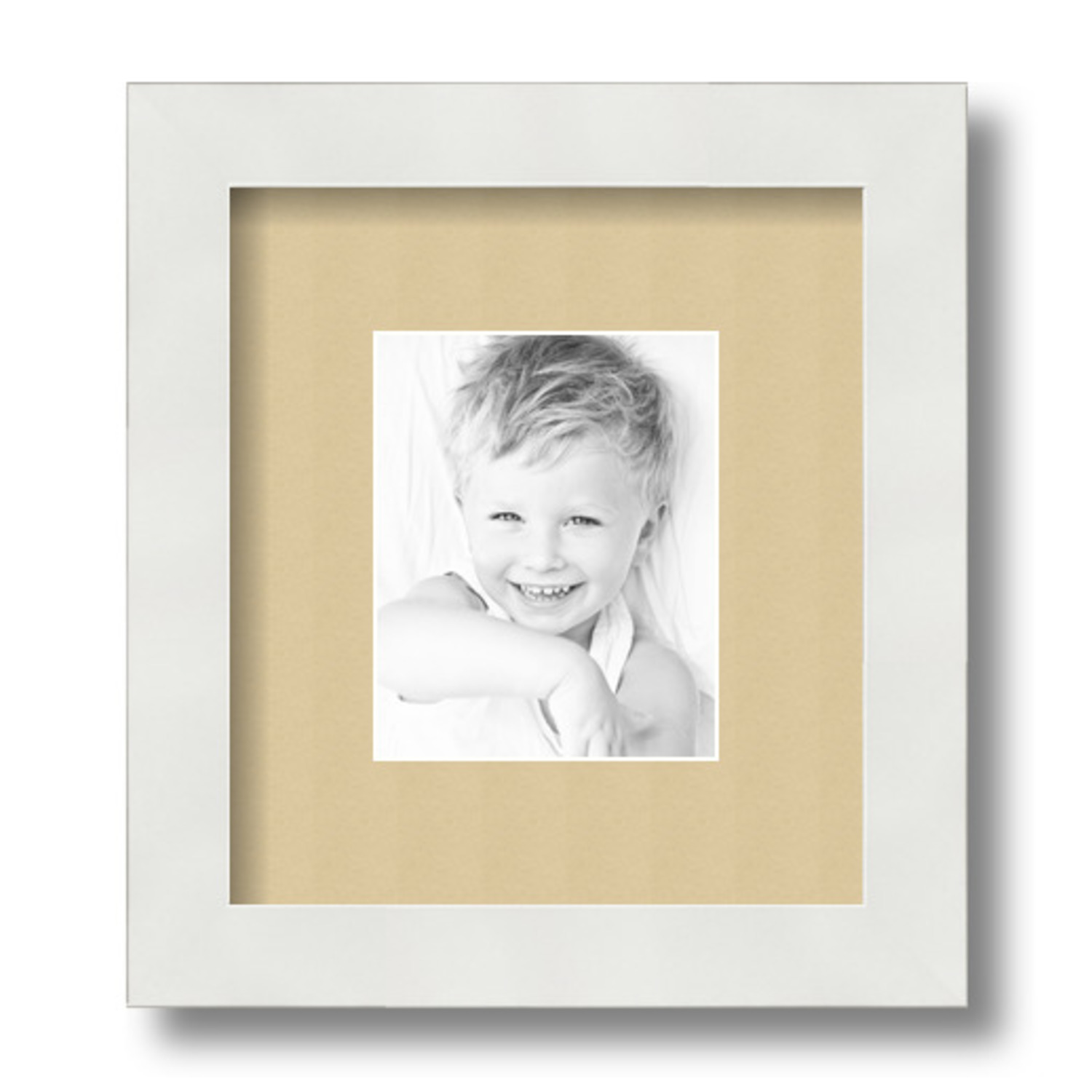 ArtToFrames Matted 7.5x9 White Picture Frame with 2" Mat, 3.5x5 Opening 3966