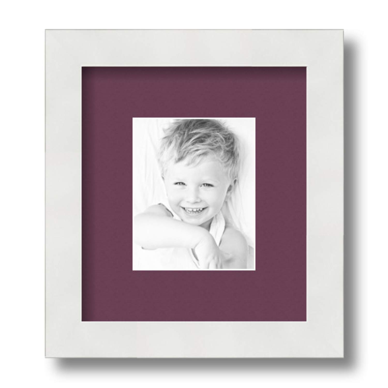 ArtToFrames Matted 7.5x9 White Picture Frame with 2" Mat, 3.5x5 Opening 3966