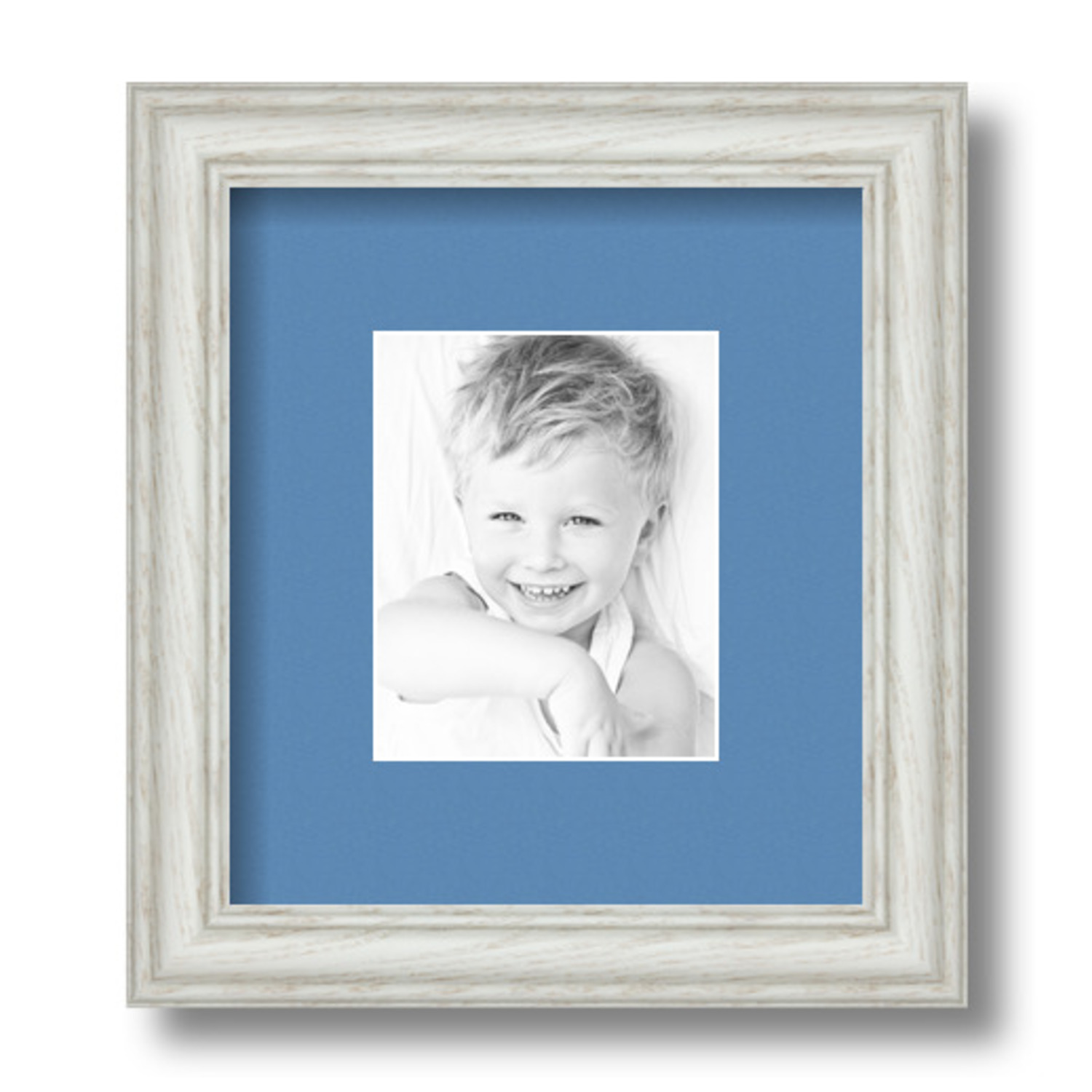 ArtToFrames Matted 7.5x9 White Picture Frame with 2" Mat, 3.5x5 Opening 4098