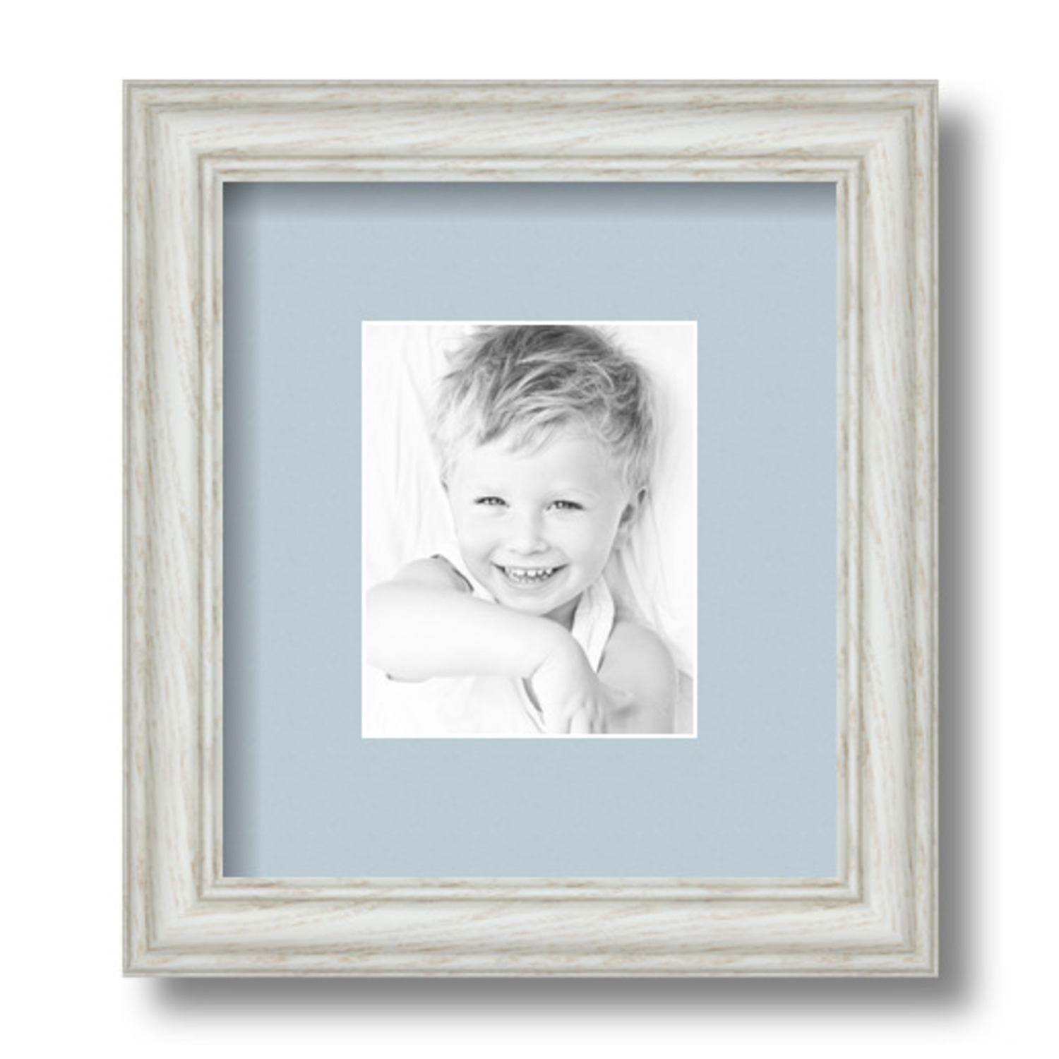 ArtToFrames Matted 7.5x9 White Picture Frame with 2" Mat, 3.5x5 Opening 4098