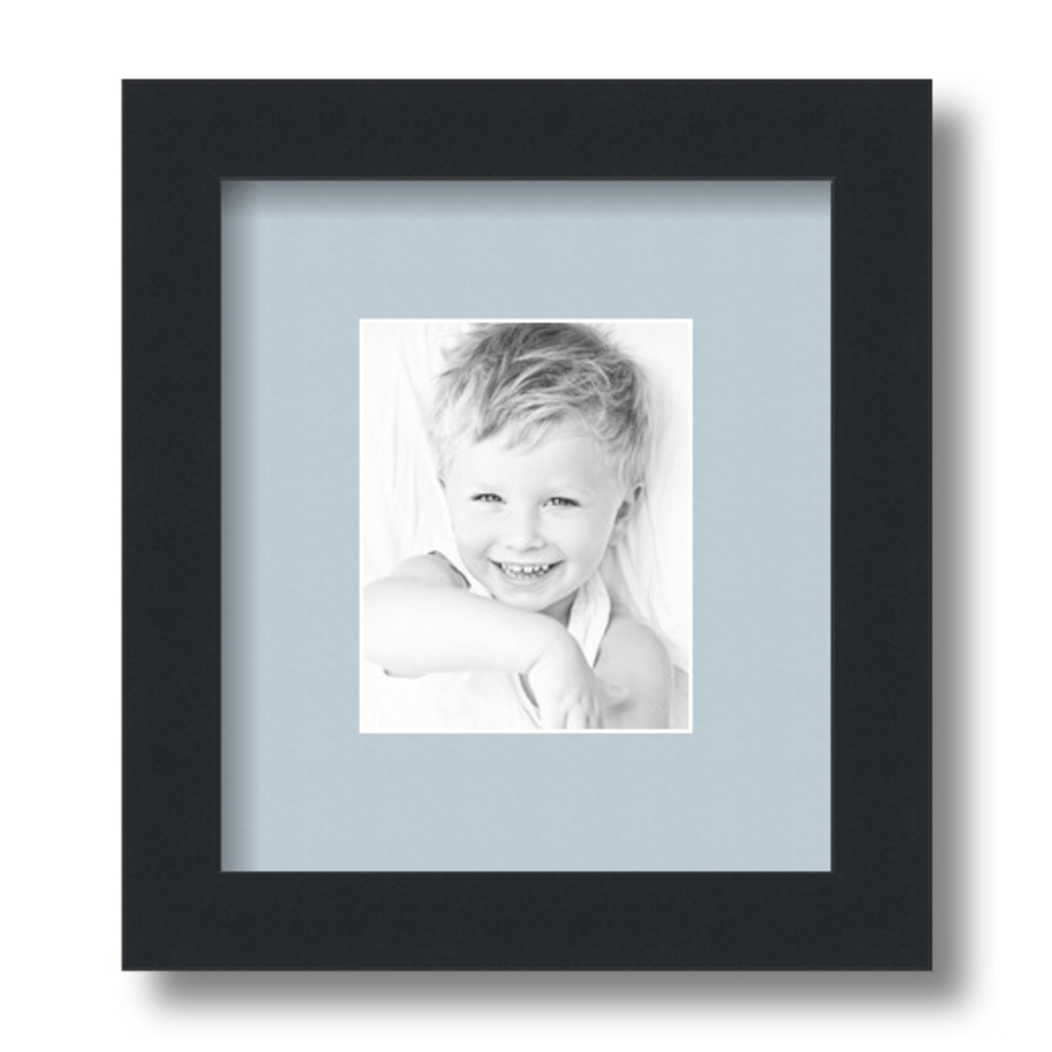 ArtToFrames Matted 7.5x9 Black Picture Frame with 2" Mat, 3.5x5 Opening 3926