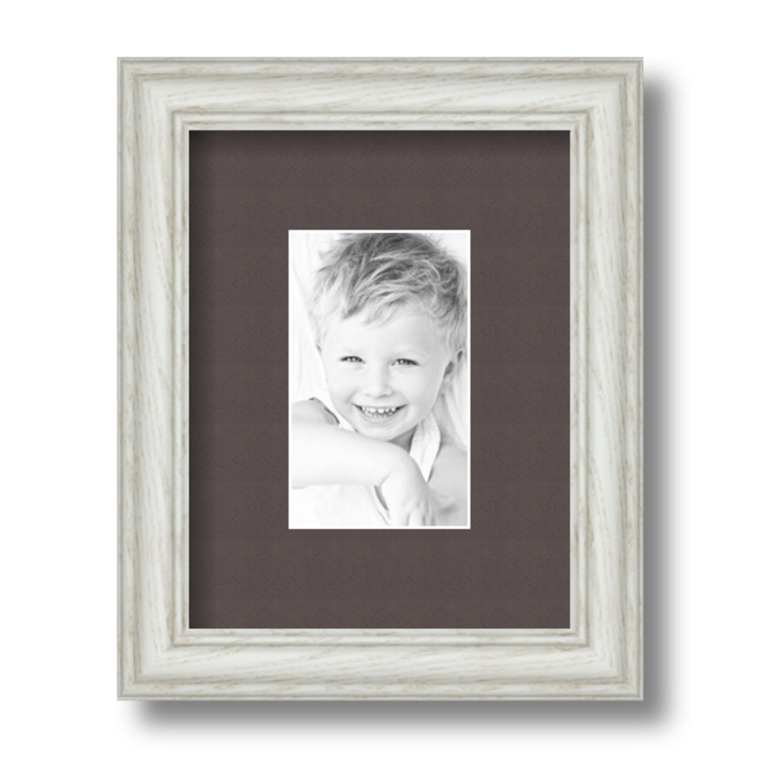 ArtToFrames Matted 7x9 White Picture Frame with 2" Mat, 3x5 Opening 4098