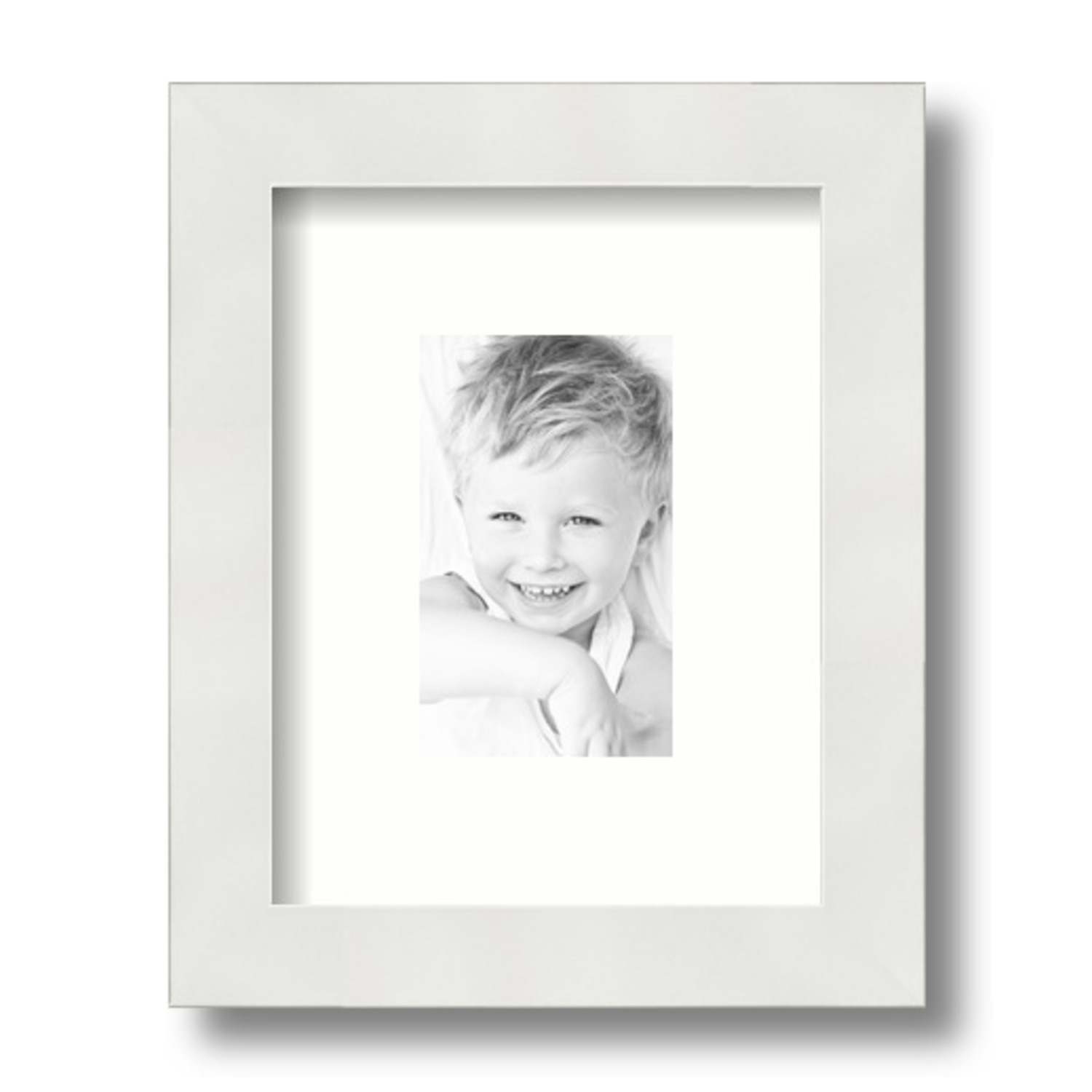 ArtToFrames Matted 7x9 White Picture Frame with 2" Mat, 3x5 Opening 3966