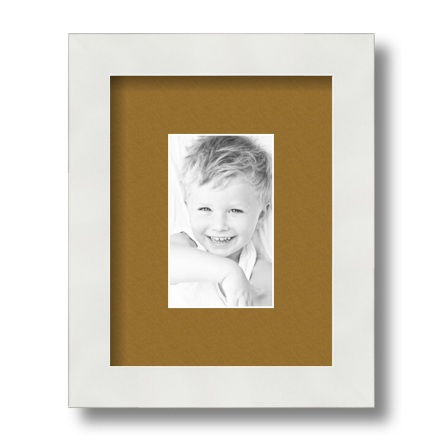 ArtToFrames Matted 7x9 White Picture Frame with 2" Mat, 3x5 Opening 3966