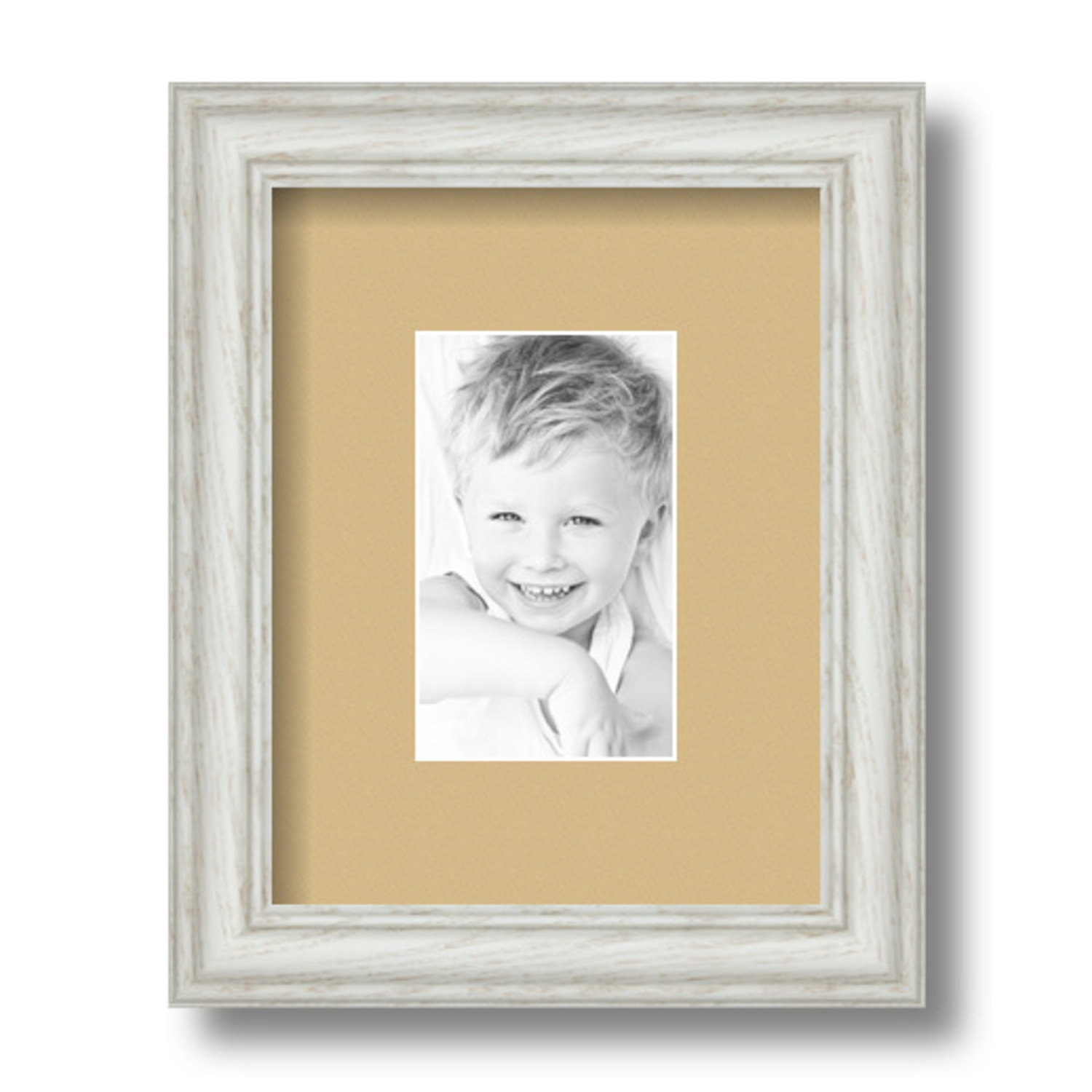 ArtToFrames Matted 7x9 White Picture Frame with 2" Mat, 3x5 Opening 4098