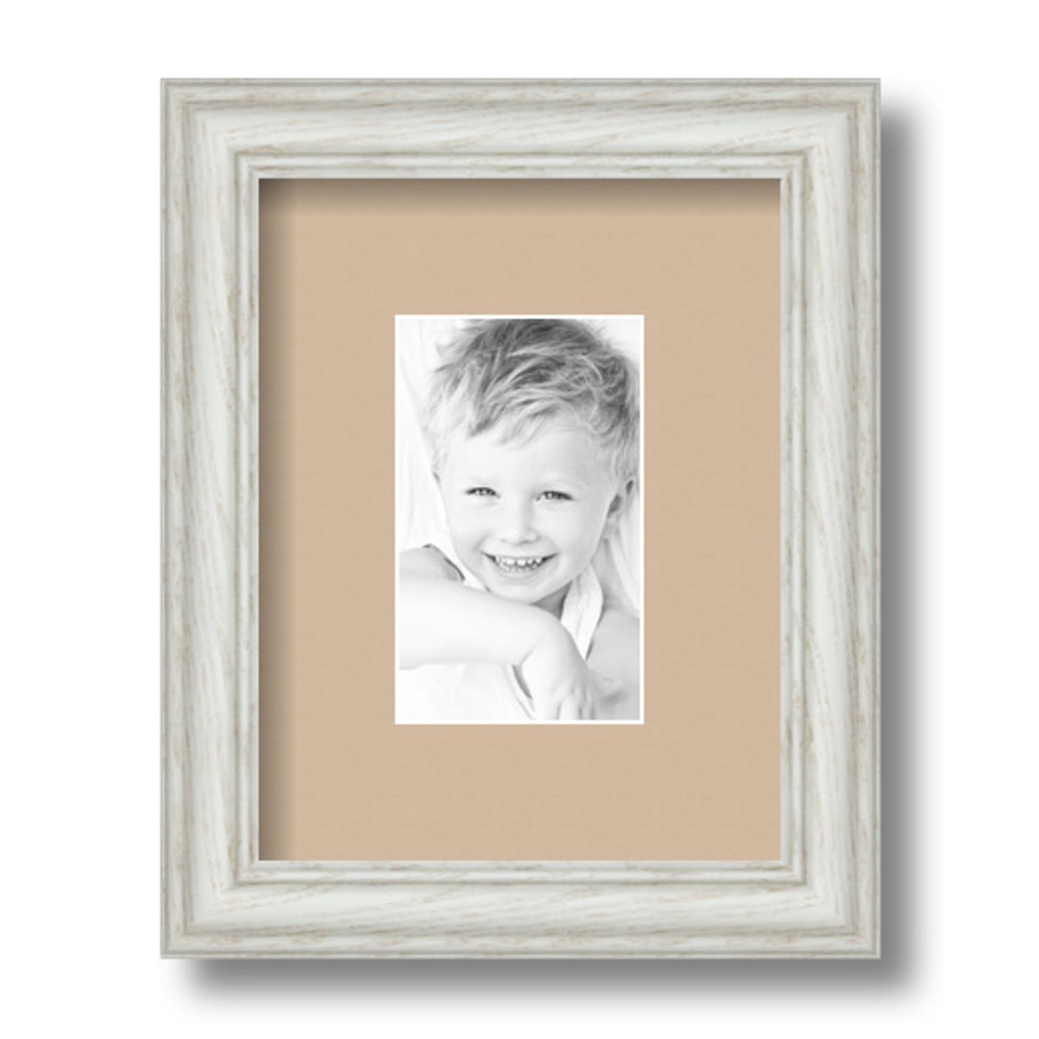 ArtToFrames Matted 7x9 White Picture Frame with 2" Mat, 3x5 Opening 4098