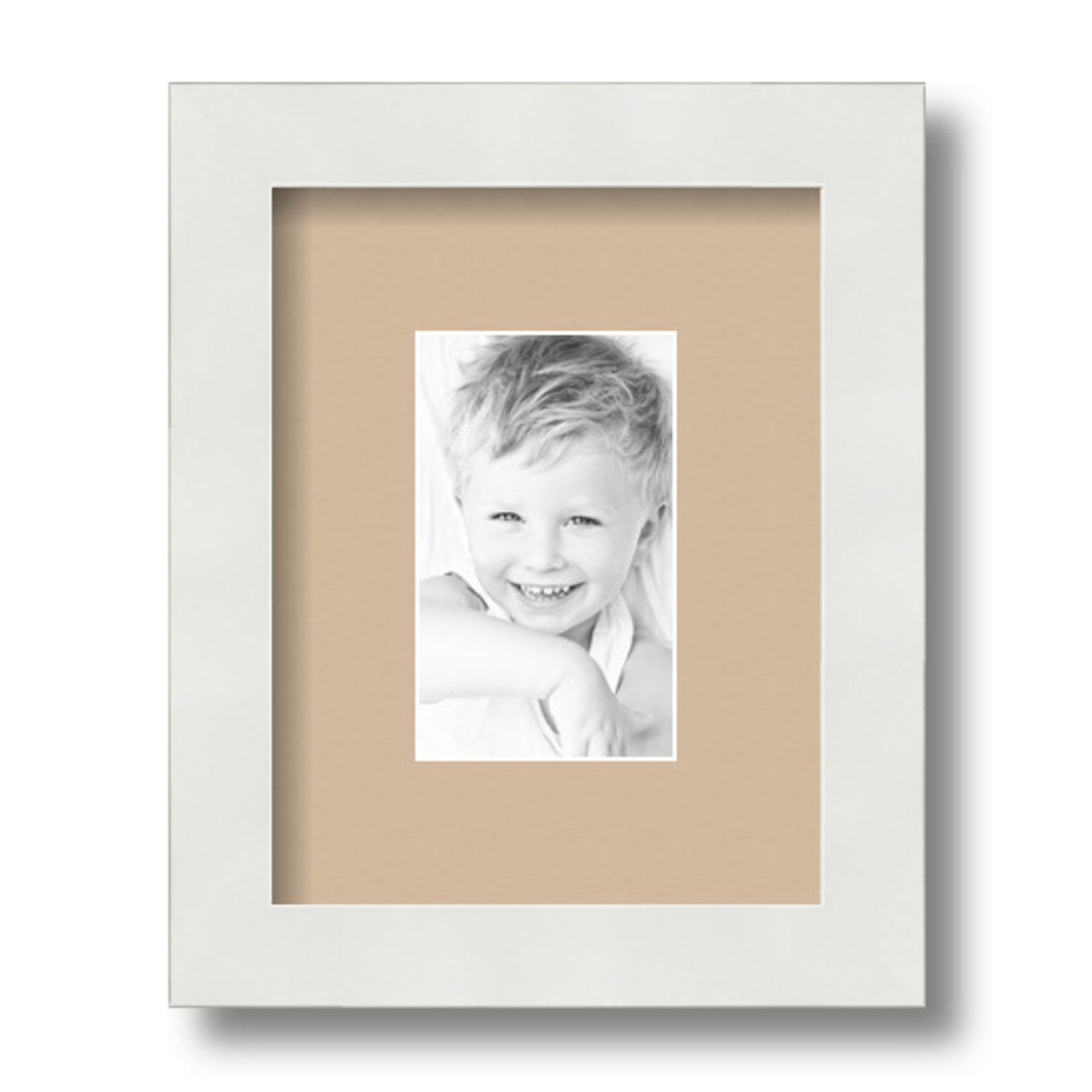 ArtToFrames Matted 7x9 White Picture Frame with 2" Mat, 3x5 Opening 3966