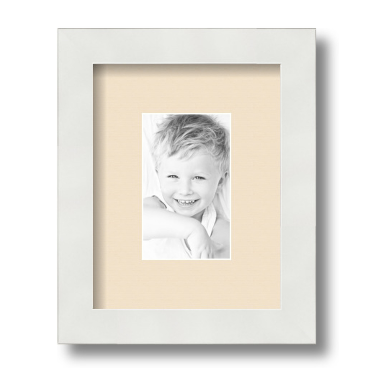 ArtToFrames Matted 7x9 White Picture Frame with 2" Mat, 3x5 Opening 3966