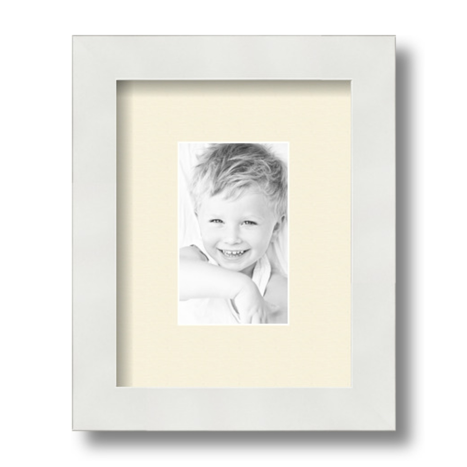 ArtToFrames Matted 7x9 White Picture Frame with 2" Mat, 3x5 Opening 3966