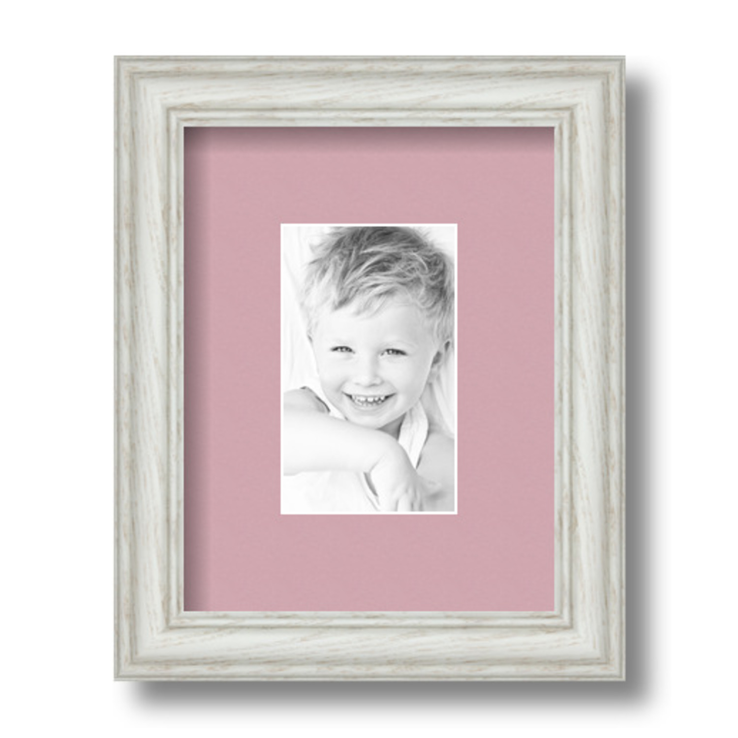 ArtToFrames Matted 7x9 White Picture Frame with 2" Mat, 3x5 Opening 4098