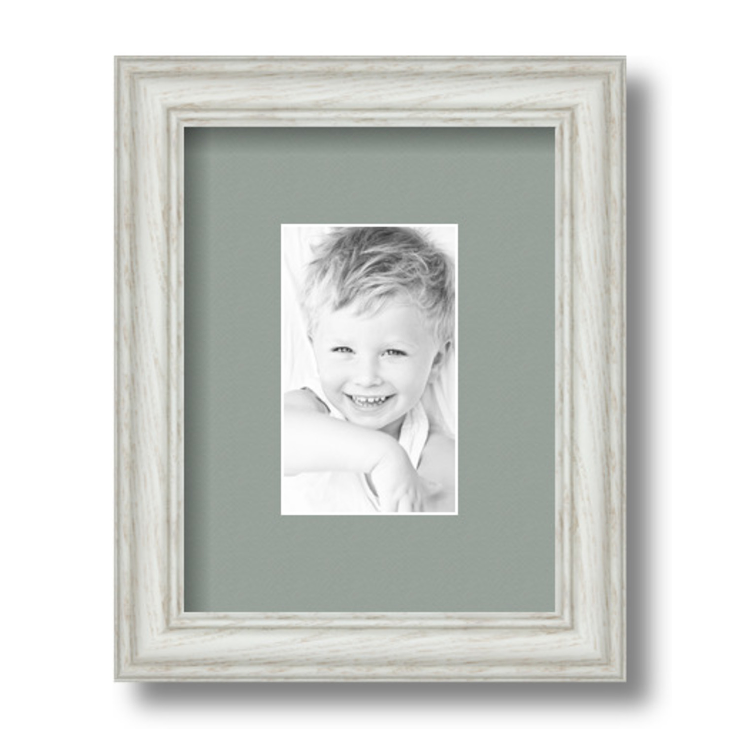 ArtToFrames Matted 7x9 White Picture Frame with 2" Mat, 3x5 Opening 4098