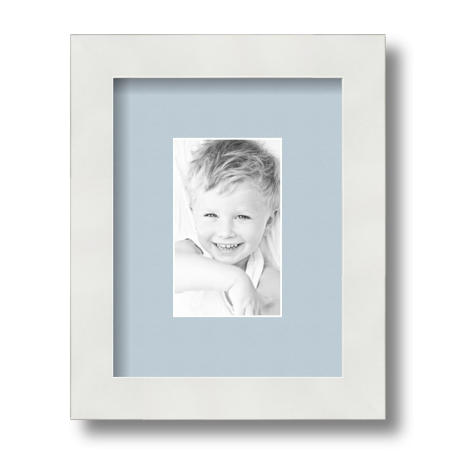 ArtToFrames Matted 7x9 White Picture Frame with 2" Mat, 3x5 Opening 3966