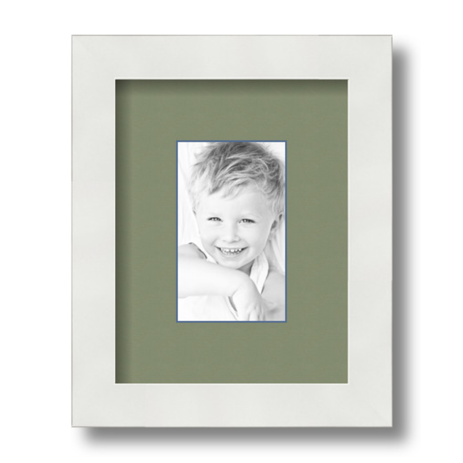 ArtToFrames Matted 7x9 White Picture Frame with 2" Mat, 3x5 Opening 3966