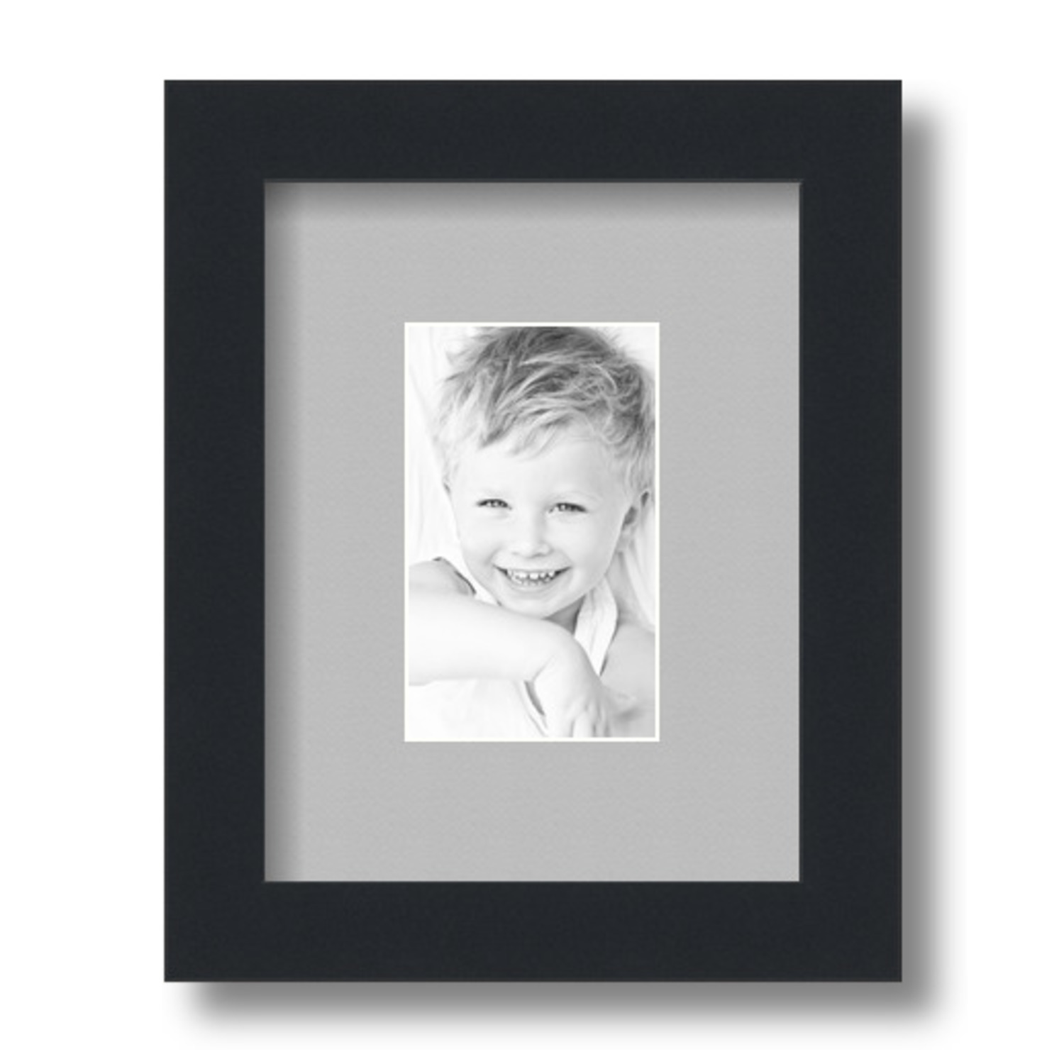 ArtToFrames Matted 7x9 Black Picture Frame with 2" Mat, 3x5 Opening 3926