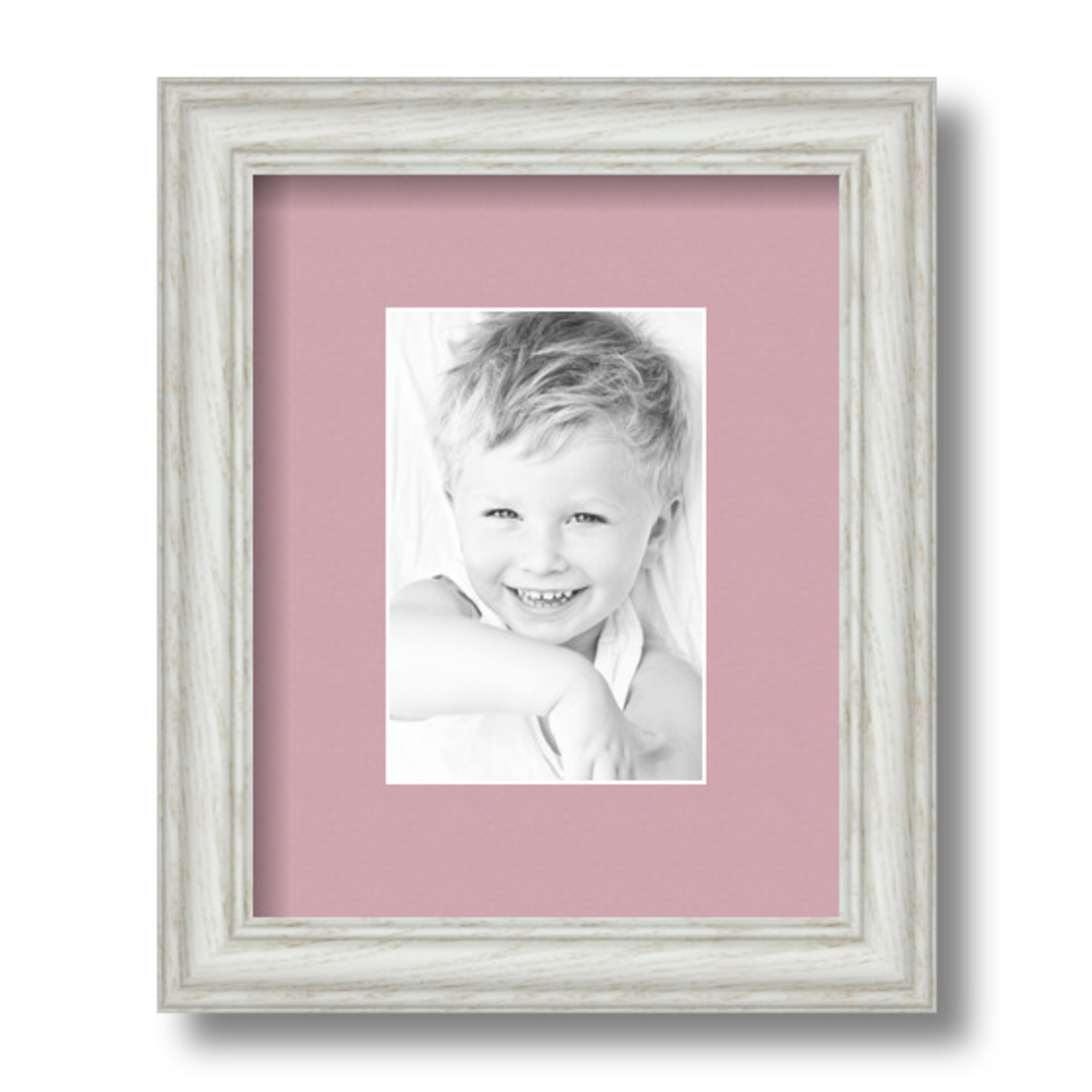 ArtToFrames Matted 8x10 White Picture Frame with 2" Mat, 4x6 Opening 4098