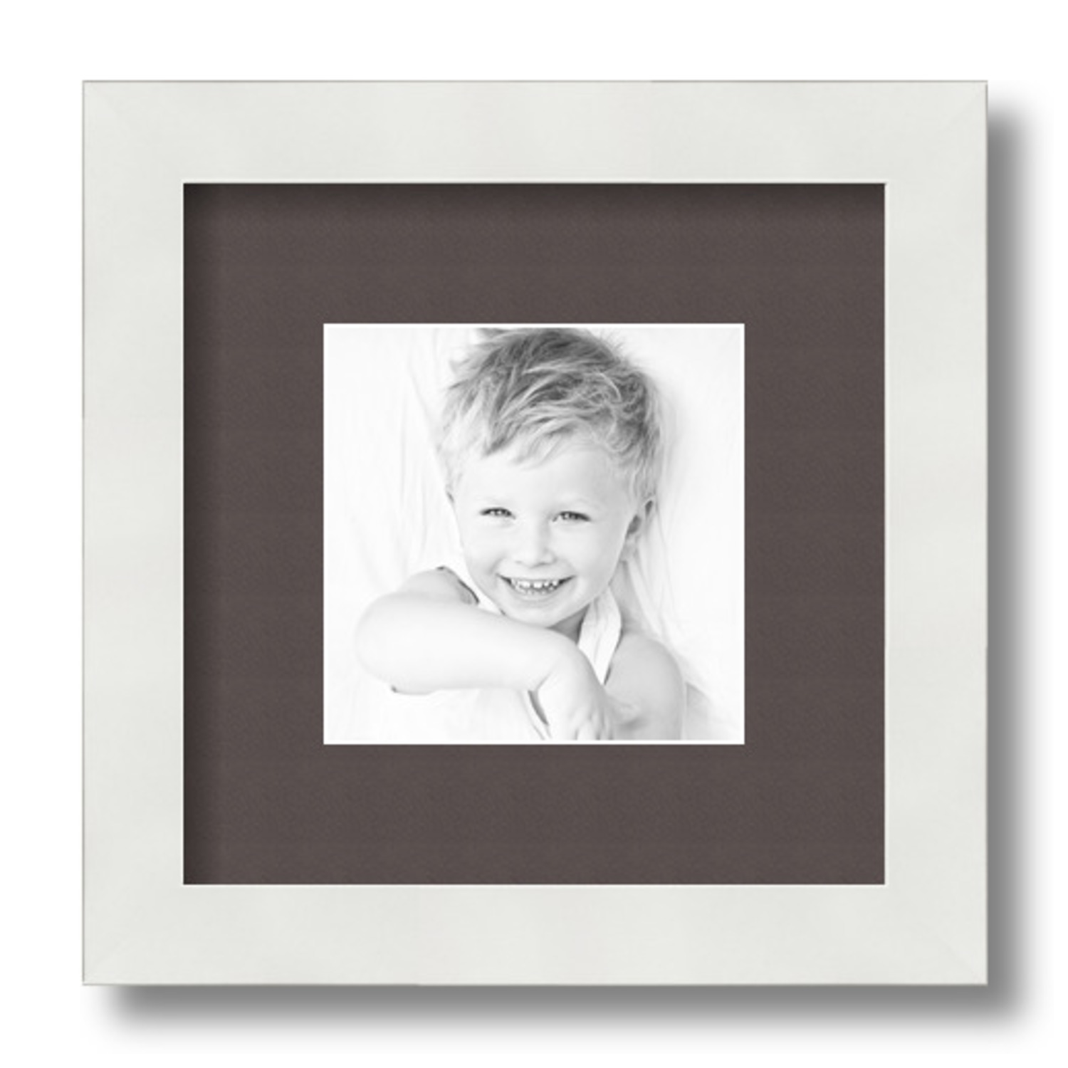 ArtToFrames Matted 9x9 White Picture Frame with 2" Mat, 5x5 Opening 3966