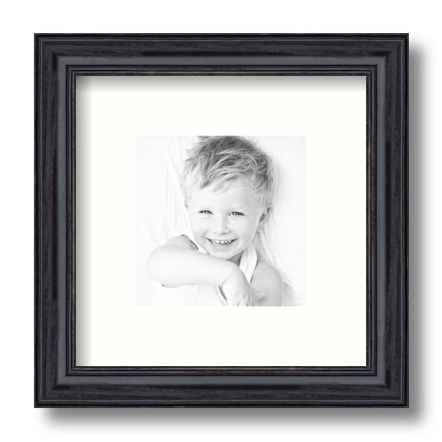 ArtToFrames Matted 9x9 Black Picture Frame with 2" Mat, 5x5 Opening 4083