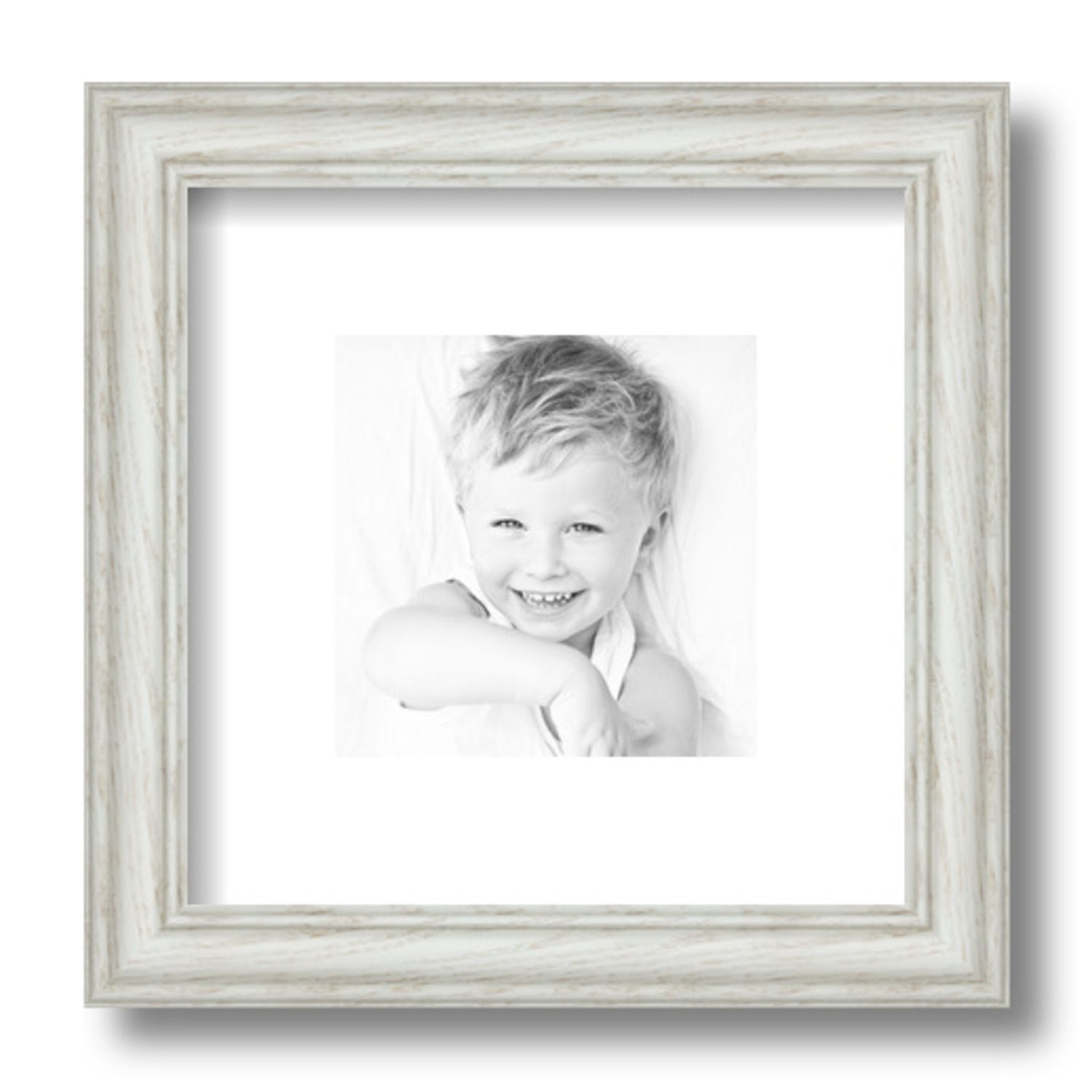 ArtToFrames Matted 9x9 White Picture Frame with 2" Mat, 5x5 Opening 4098