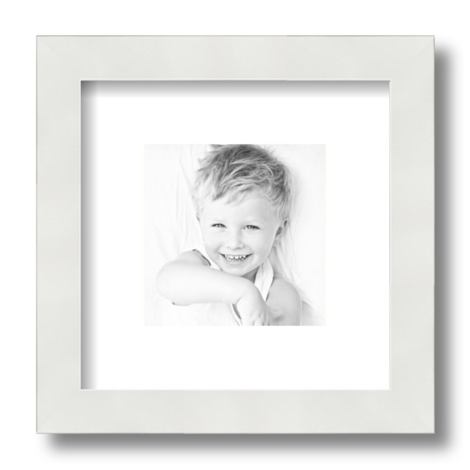 ArtToFrames Matted 9x9 White Picture Frame with 2" Mat, 5x5 Opening 3966