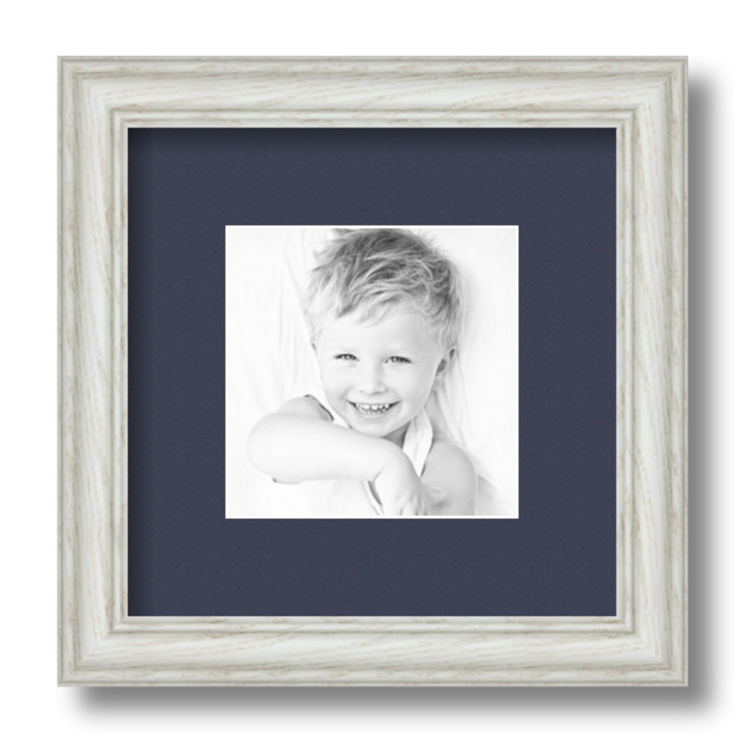 ArtToFrames Matted 9x9 White Picture Frame with 2" Mat, 5x5 Opening 4098