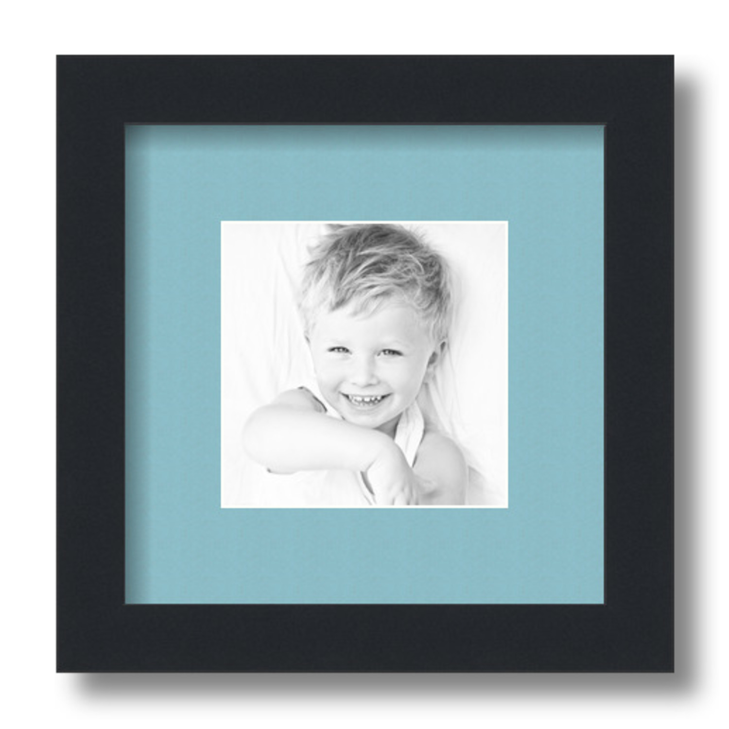 ArtToFrames Matted 9x9 Black Picture Frame with 2" Mat, 5x5 Opening 3926