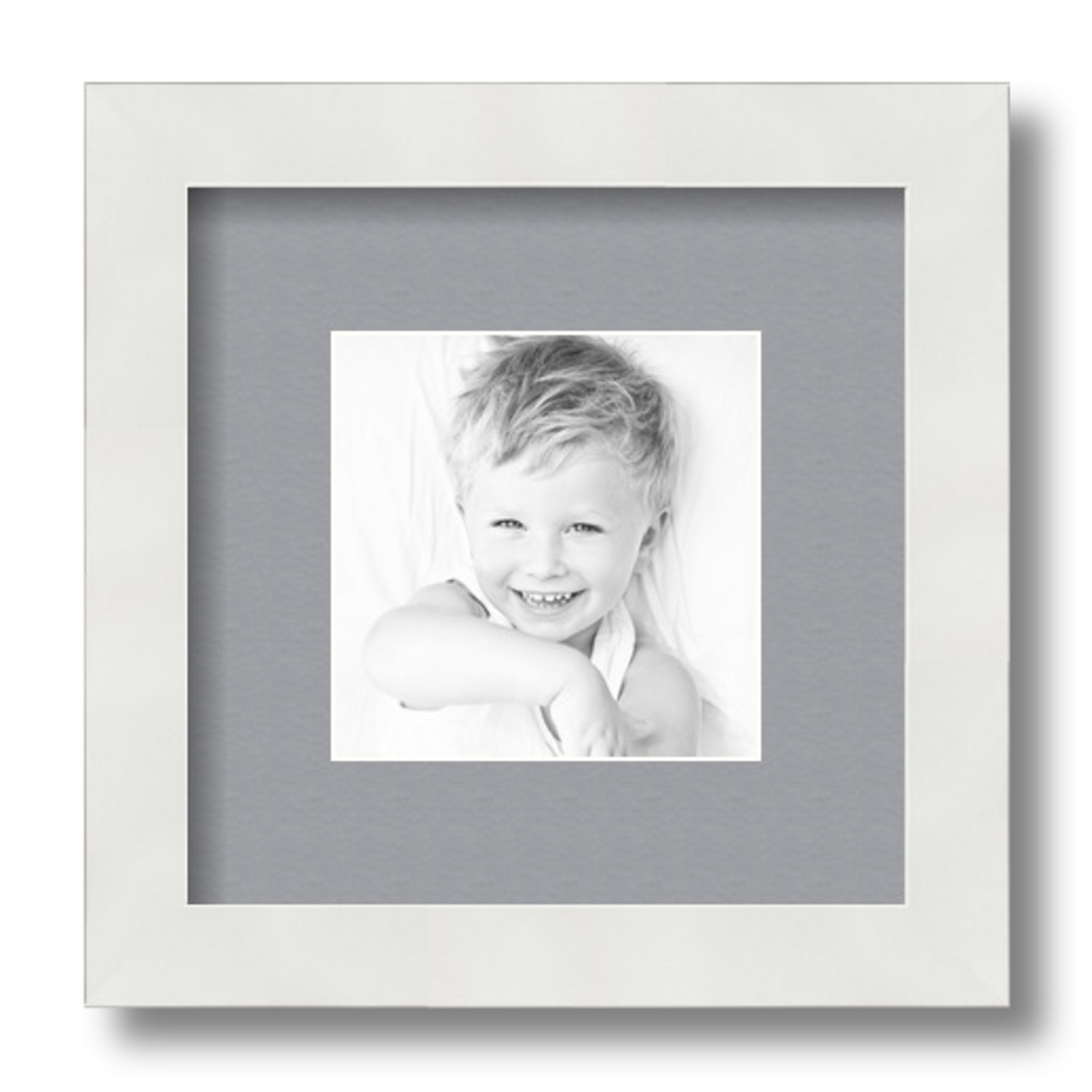 ArtToFrames Matted 9x9 White Picture Frame with 2" Mat, 5x5 Opening 3966