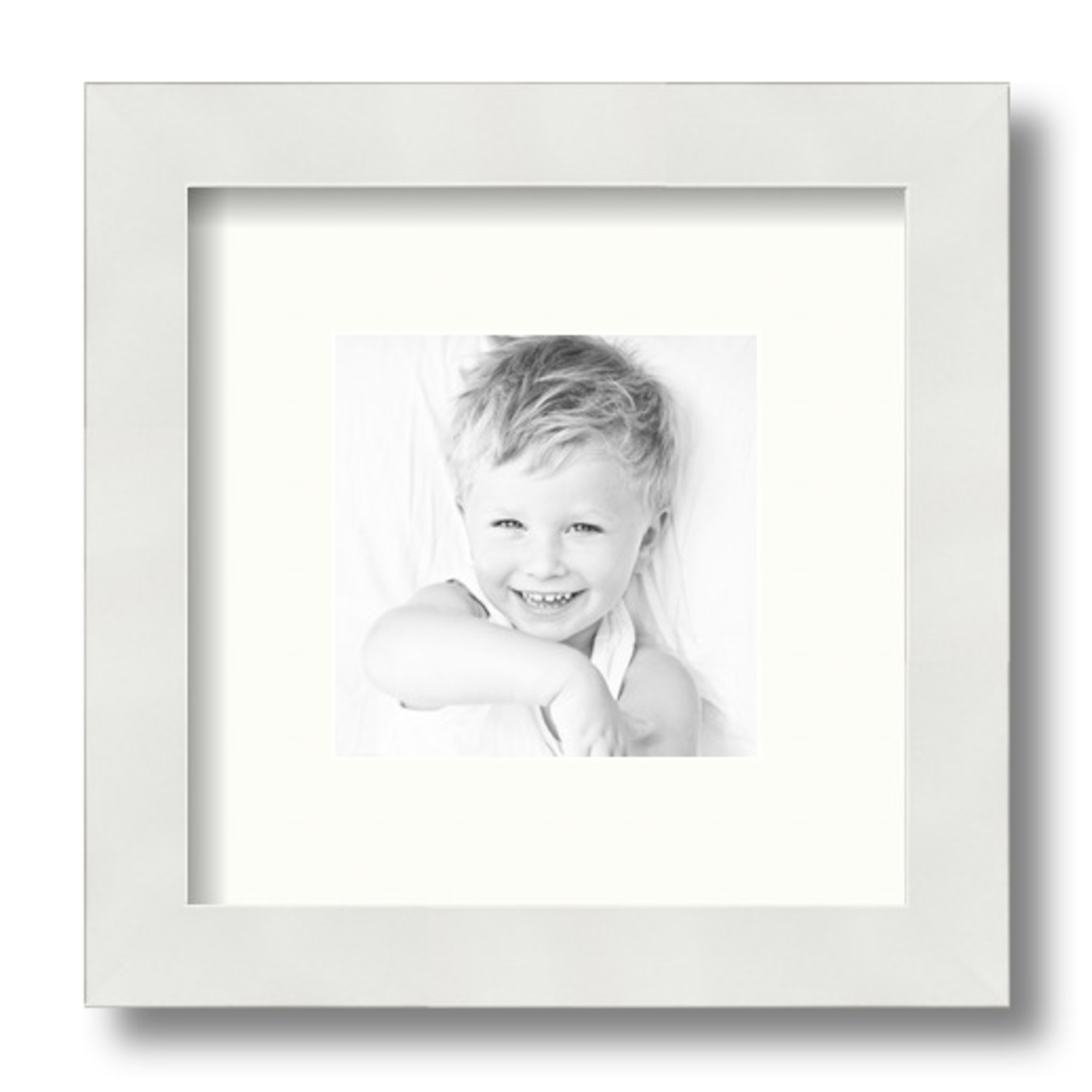 ArtToFrames Matted 9x9 White Picture Frame with 2" Mat, 5x5 Opening 3966